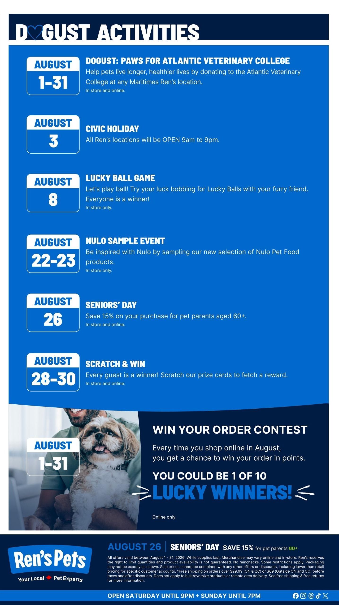 Ren's Pets Monthly Flyer August 1 to 31
