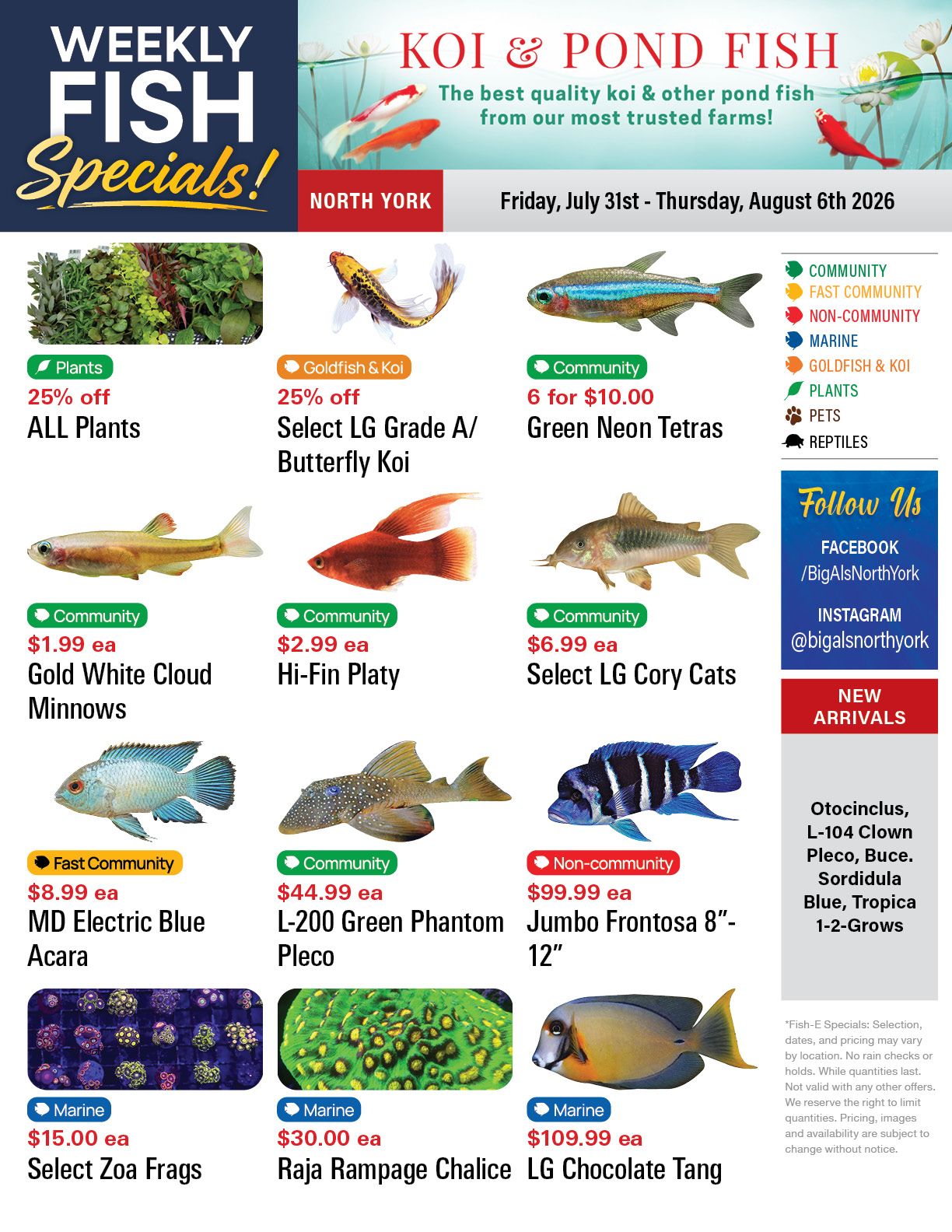 Big Al's (North York) Weekly Specials July 31 to August 6