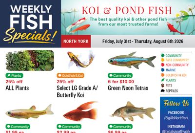 Big Al's (North York) Weekly Specials July 31 to August 6