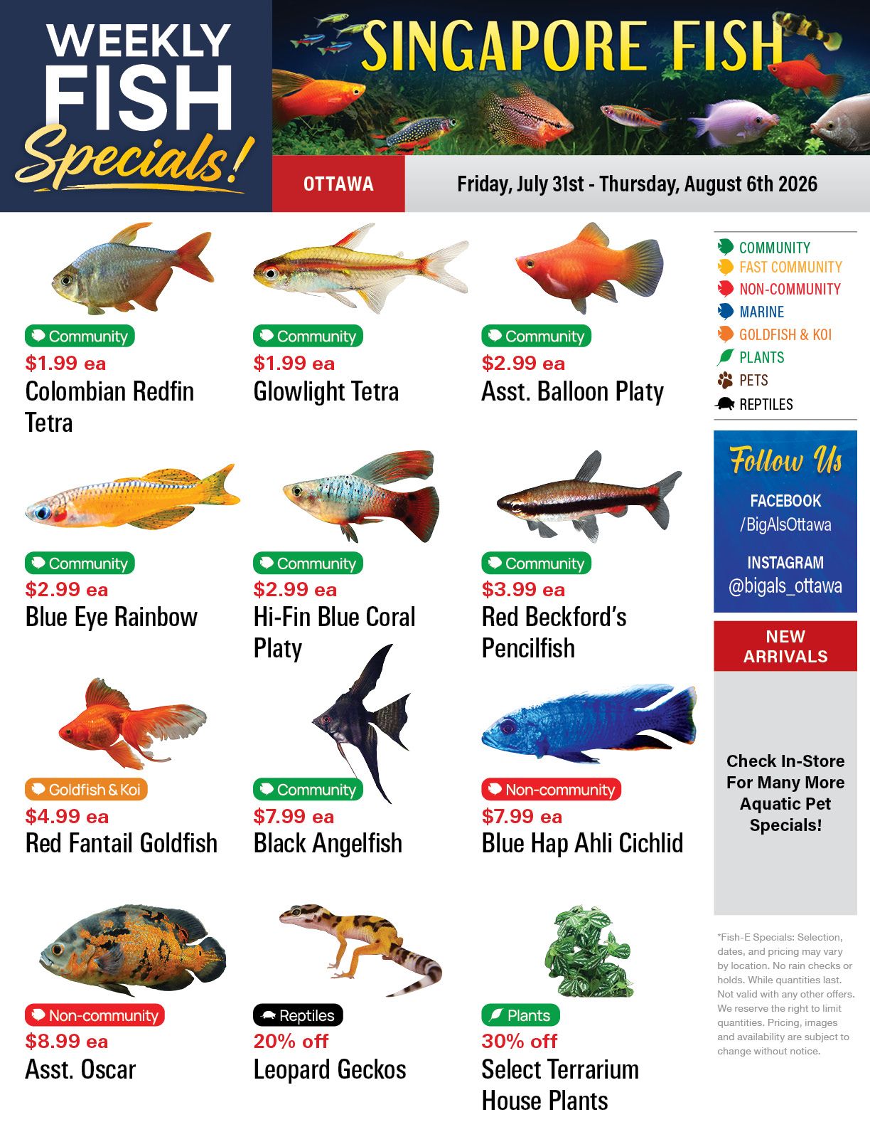 Big Al's (Ottawa) Weekly Specials July 31 to August 6