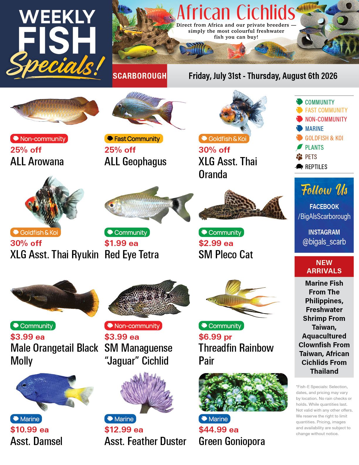 Big Al's (Scarborough) Weekly Specials July 31 to August 6