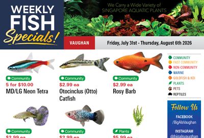 Big Al's (Vaughan) Weekly Specials July 31 to August 6