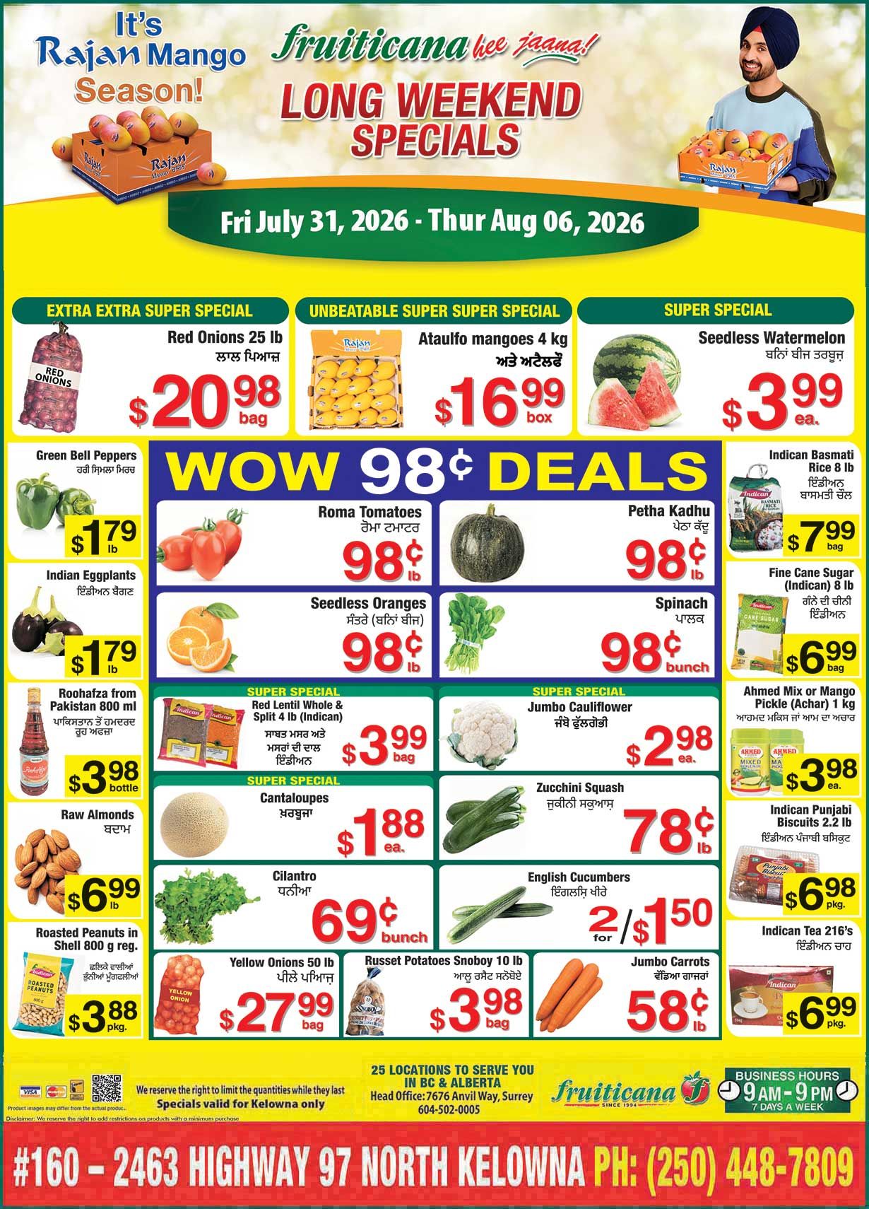 Fruiticana (Kelowna) Flyer July 31 to August 6