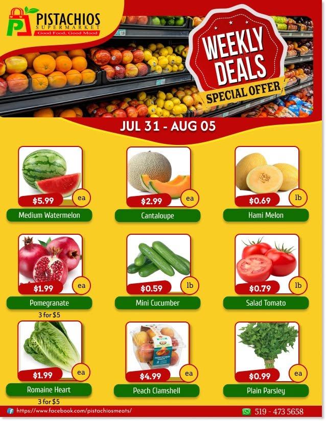 Pistachios Supermarket Flyer July 31 to August 5