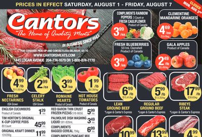 Cantor's Meats Flyer August 1 to 7