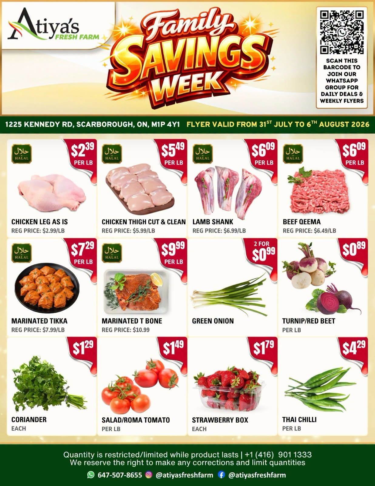 Atiya's Fresh Farm Flyer July 31 to August 6
