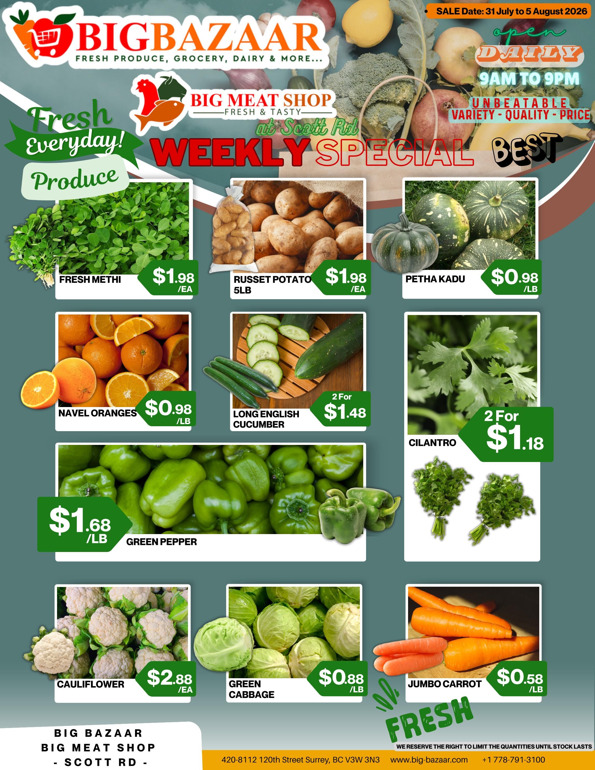 Big Bazaar Canada Flyer July 31 to August 5
