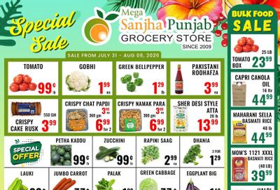 Sanjha Punjab Grocery Store Flyer July 31 to August 6