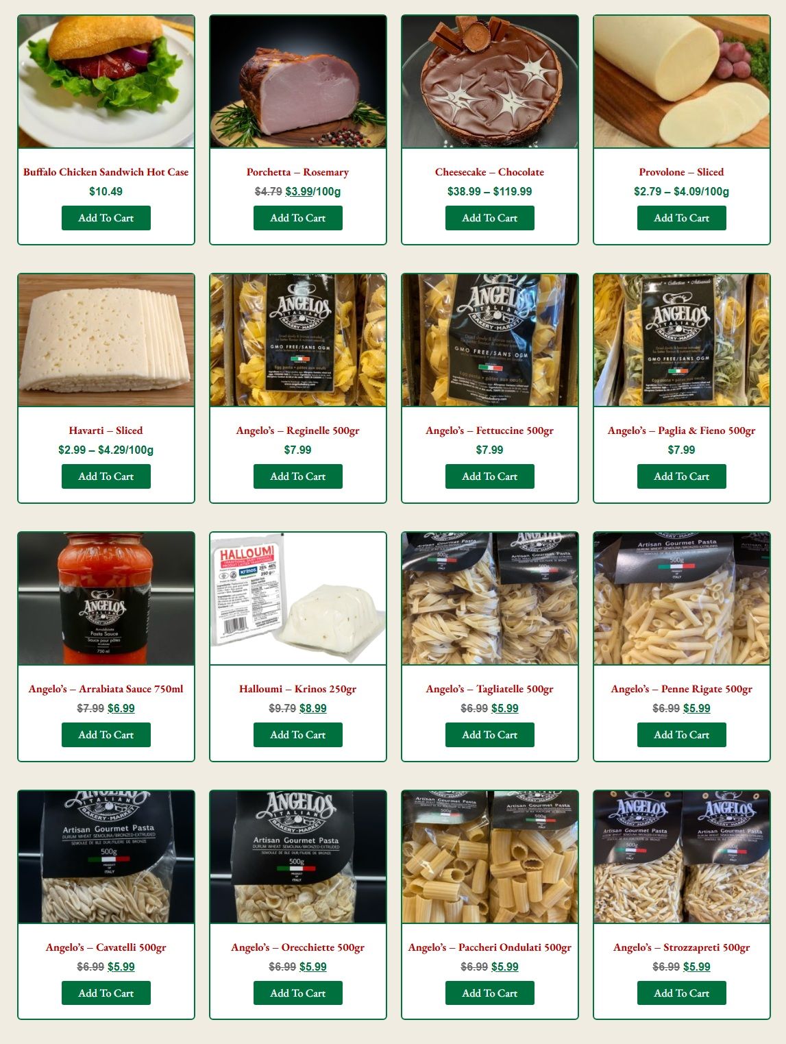 Angelo's Italian Bakery Monthly Specials August 1 to 31
