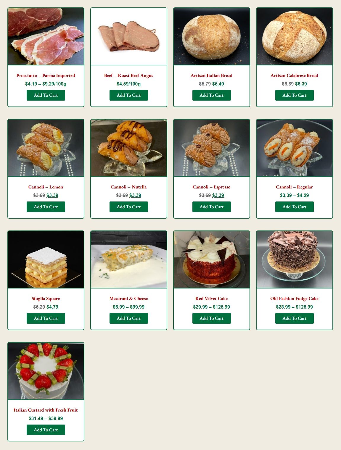 Angelo's Italian Bakery Monthly Specials August 1 to 31