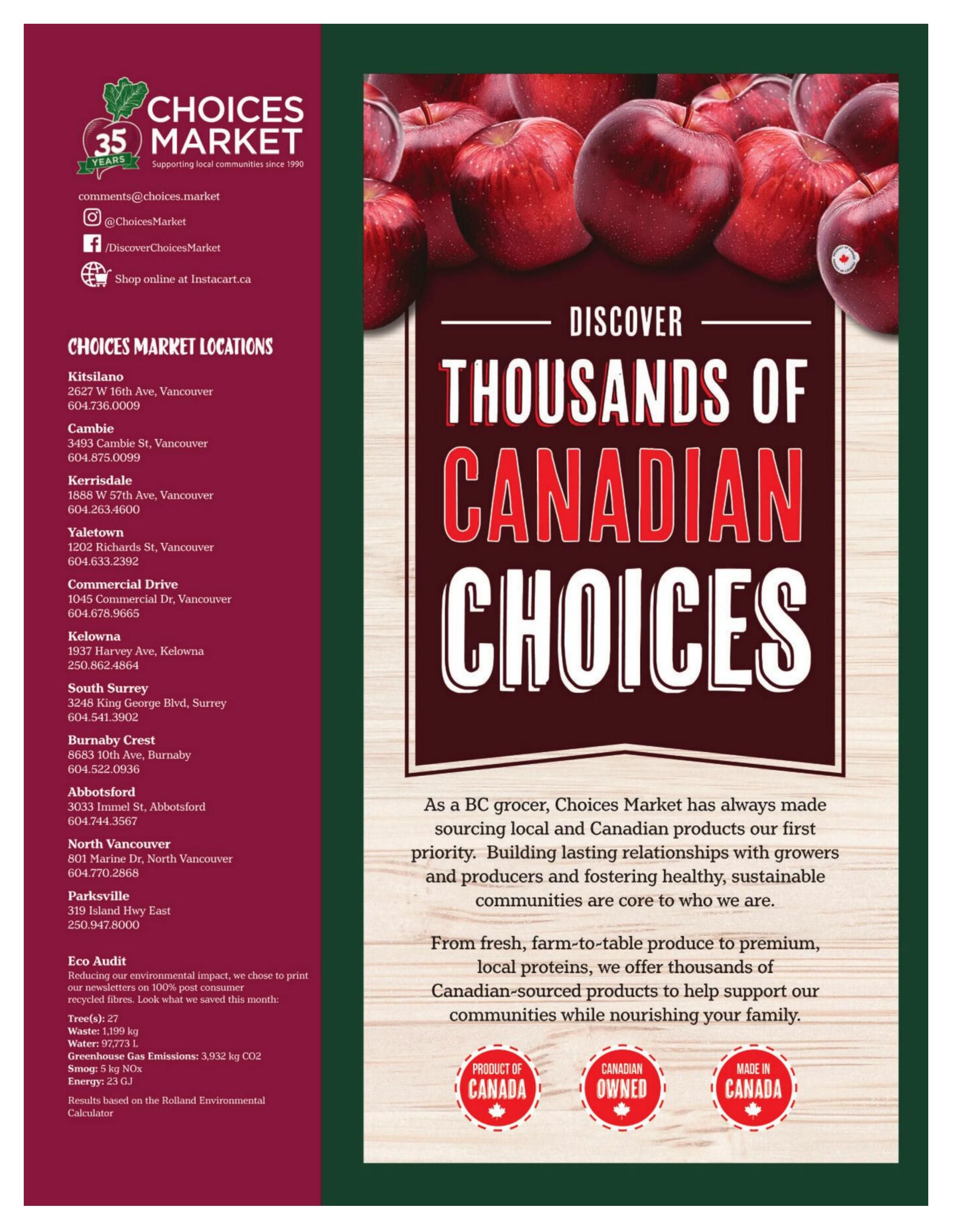 Choices Market Monthly Flyer August 1 to 31