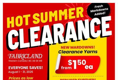 Fabricland (West) Flyer August 1 to 31