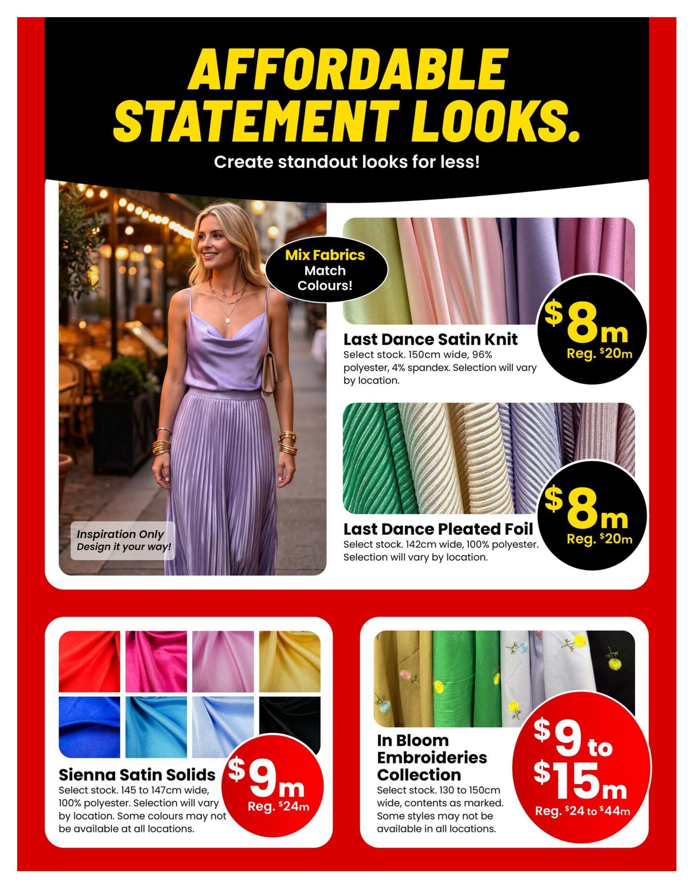 Fabricland (West) Flyer August 1 to 31