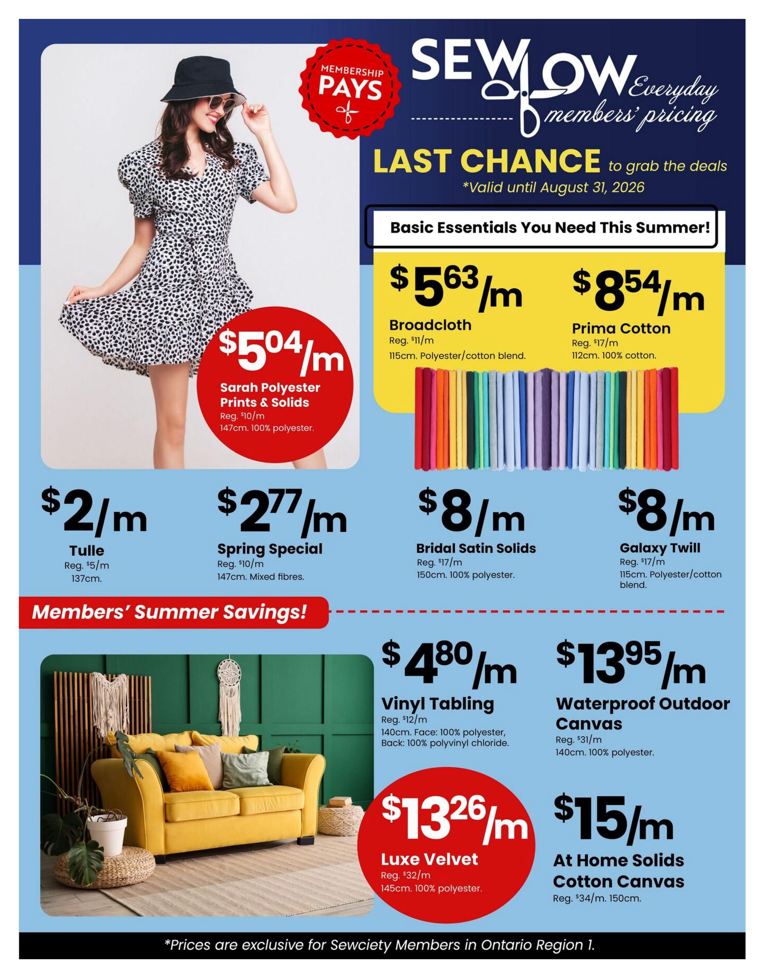 Fabricland (ON) Flyer August 1 to 31