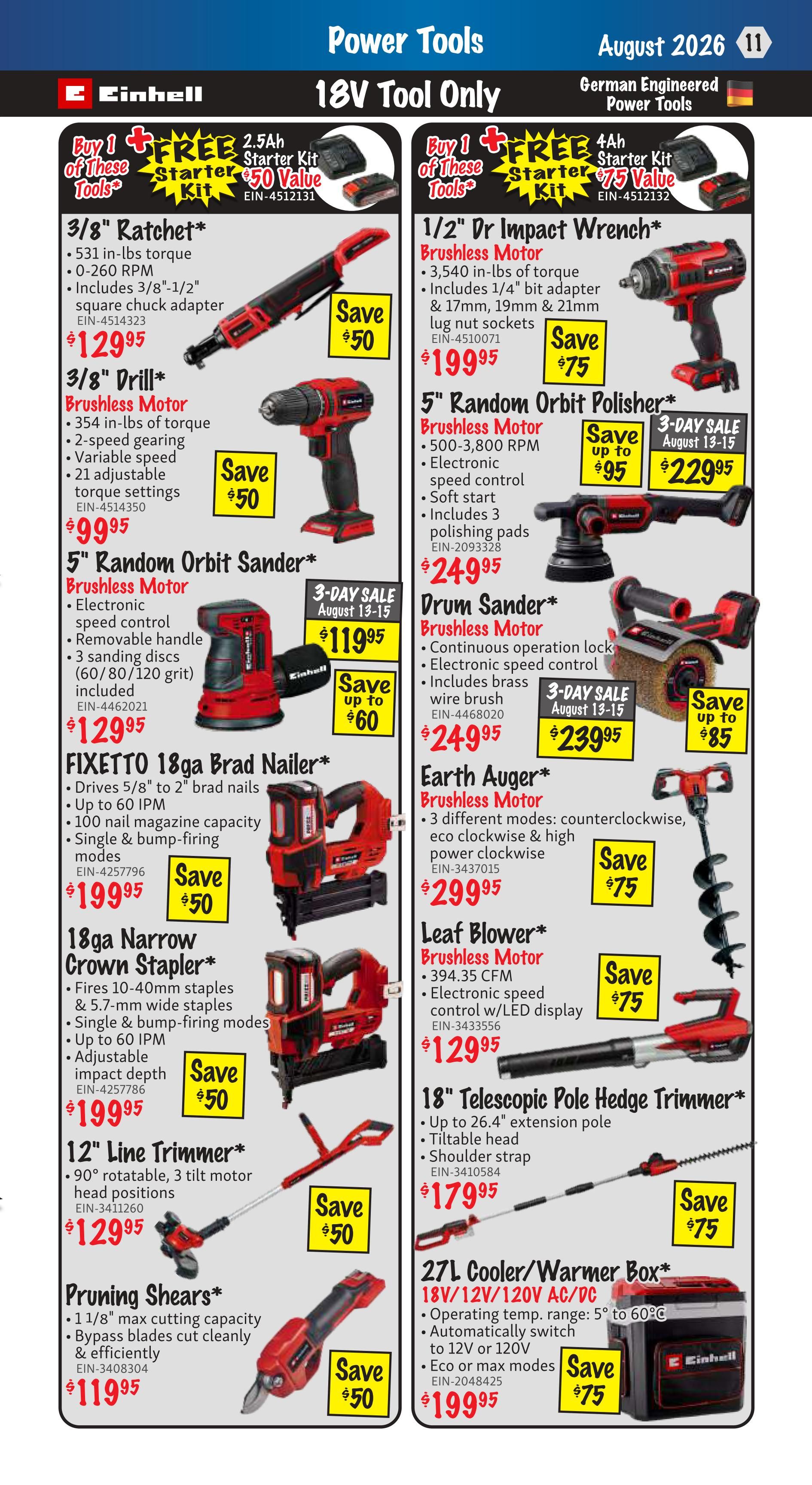 KMS Tools and Equipment Flyer August 1 to 31