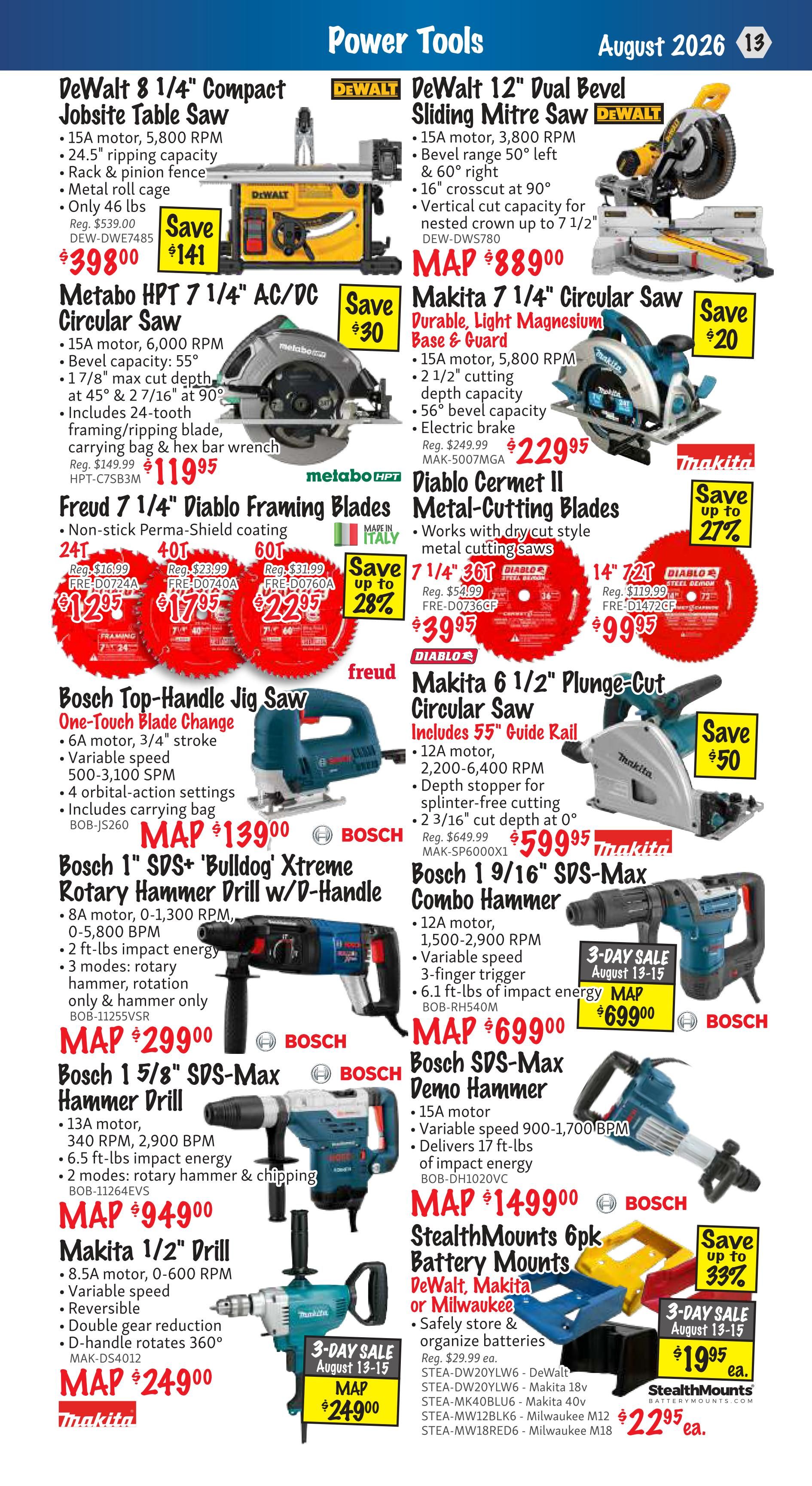 KMS Tools and Equipment Flyer August 1 to 31