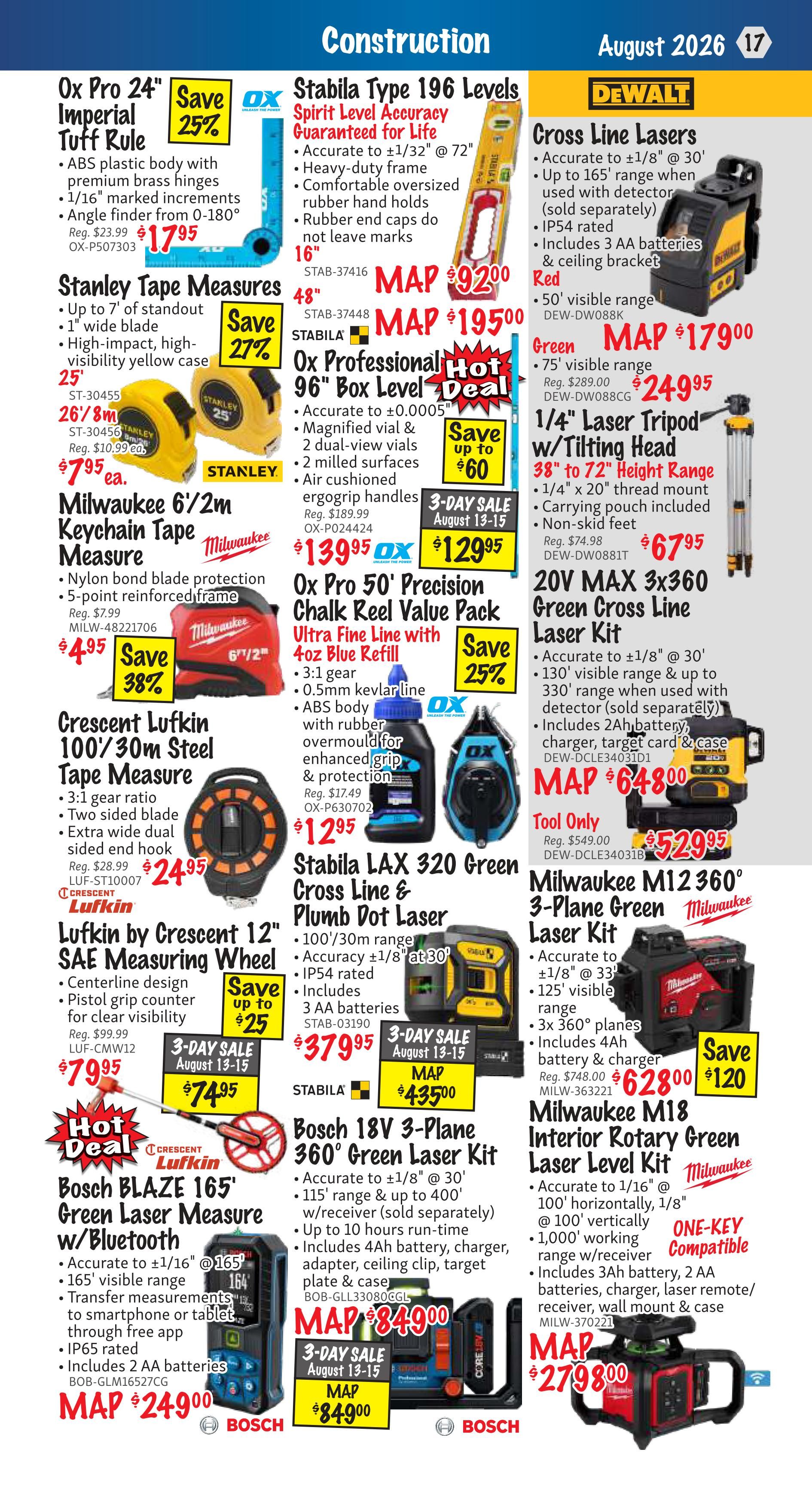 KMS Tools and Equipment Flyer August 1 to 31