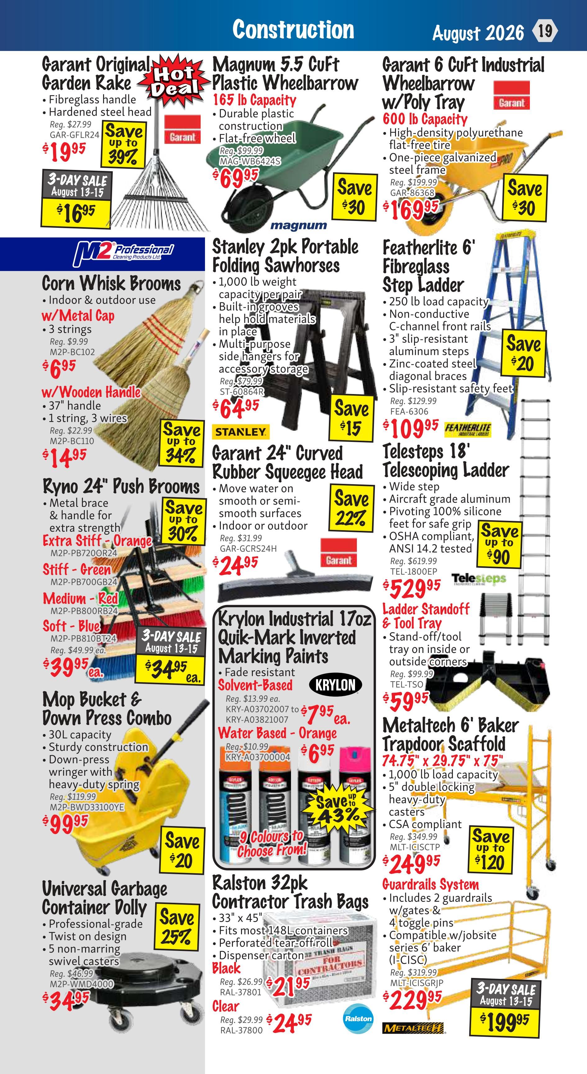 KMS Tools and Equipment Flyer August 1 to 31