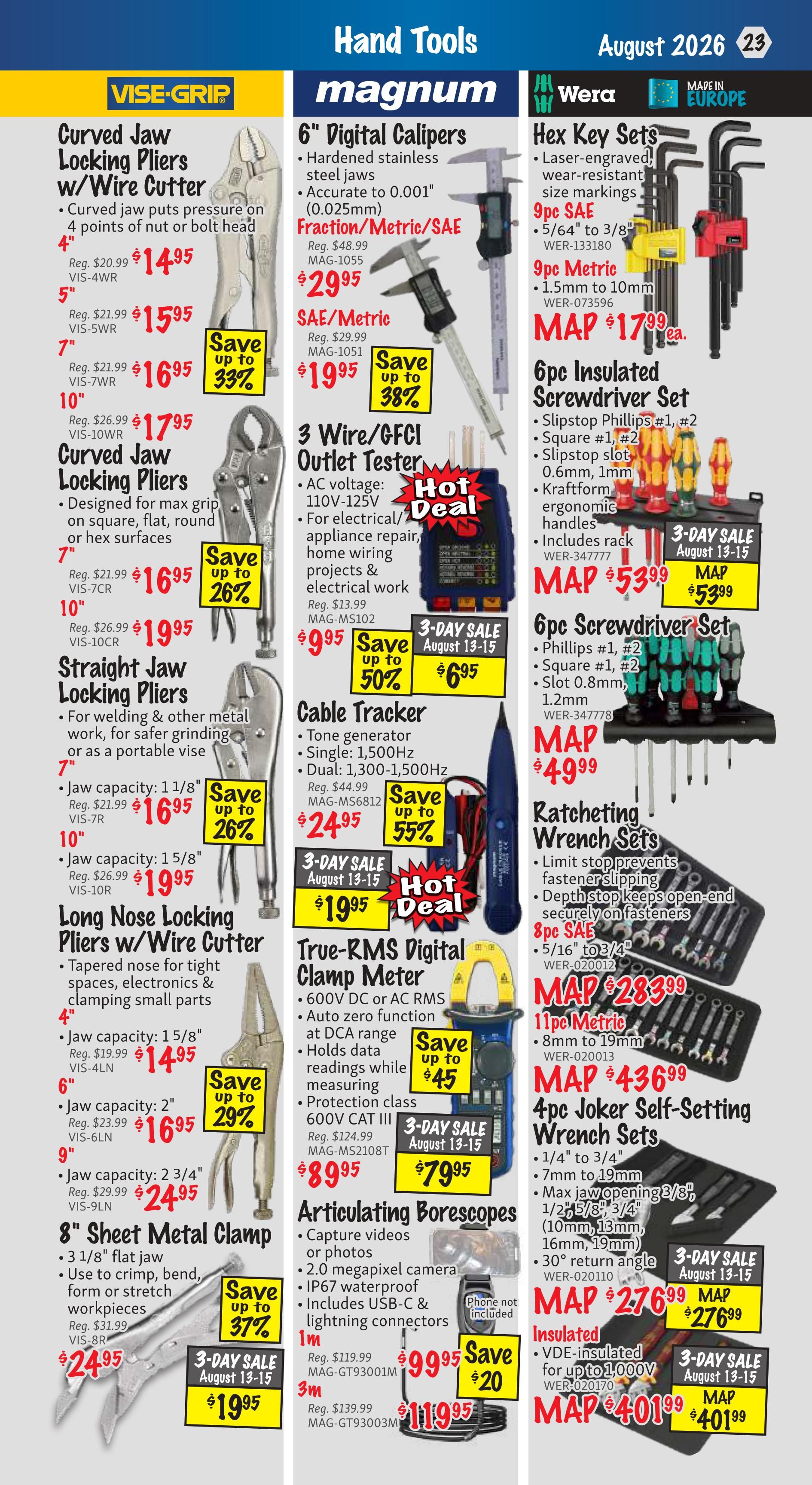 KMS Tools and Equipment Flyer August 1 to 31