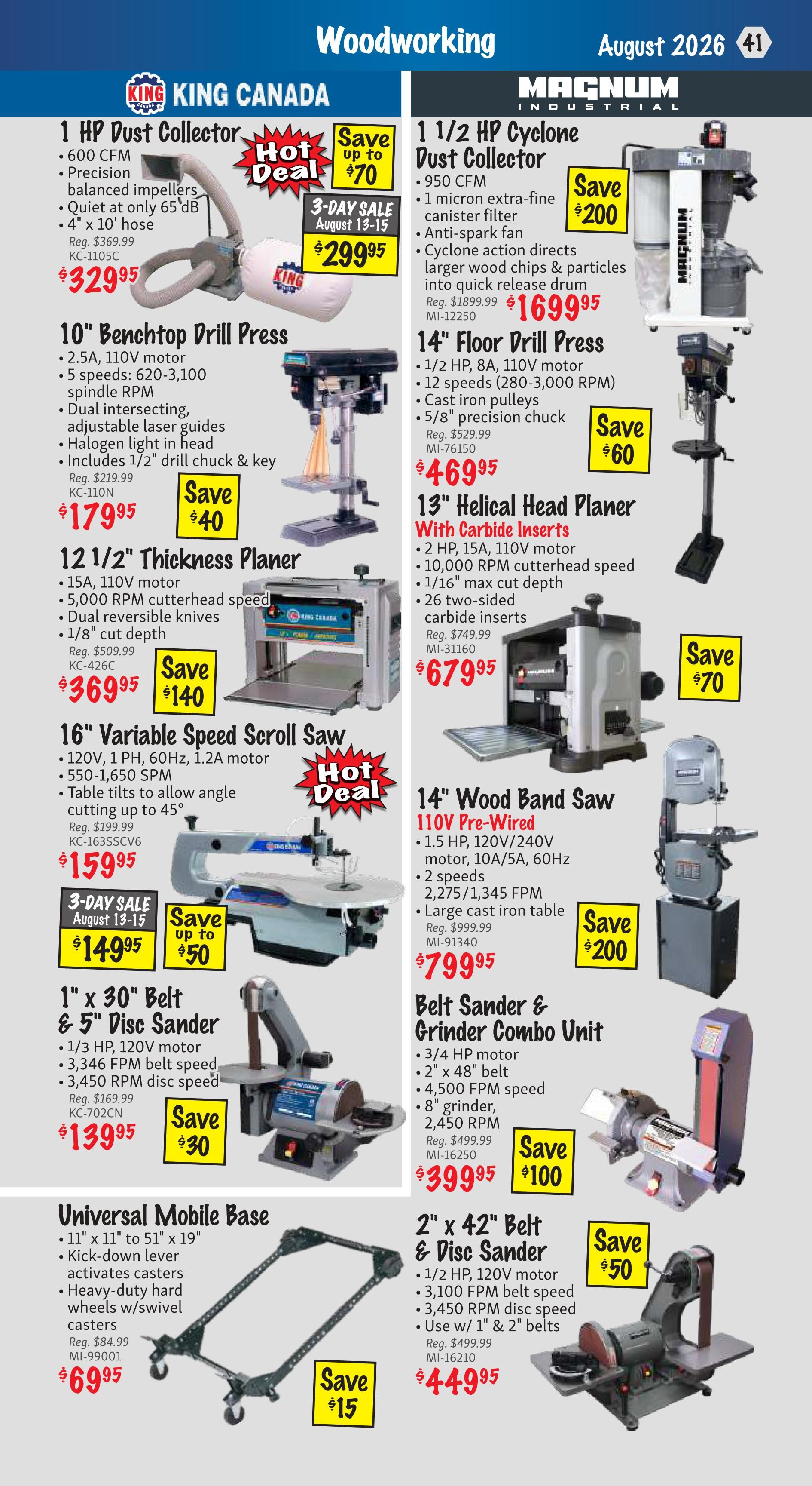 KMS Tools and Equipment Flyer August 1 to 31