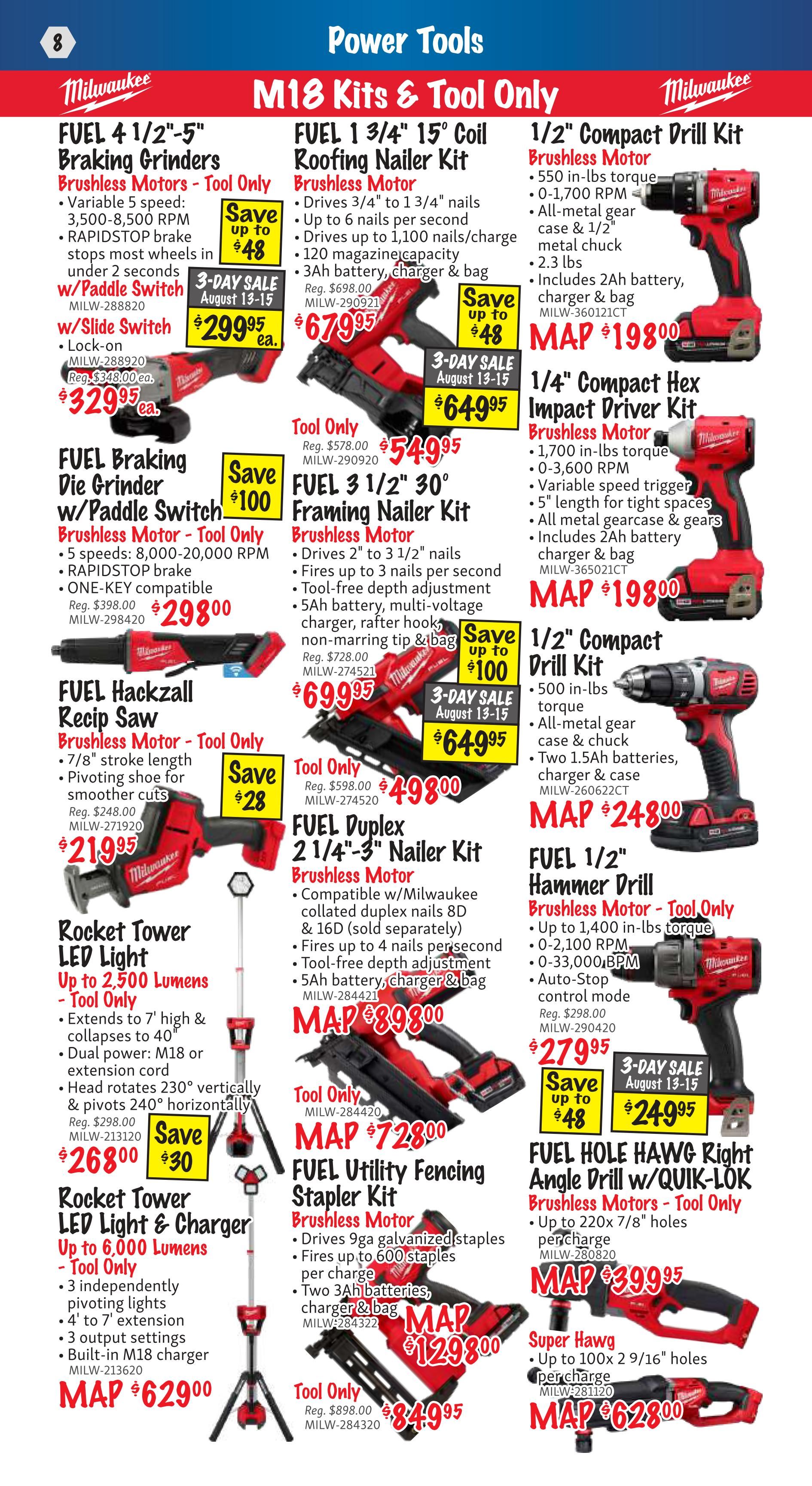 KMS Tools and Equipment Flyer August 1 to 31