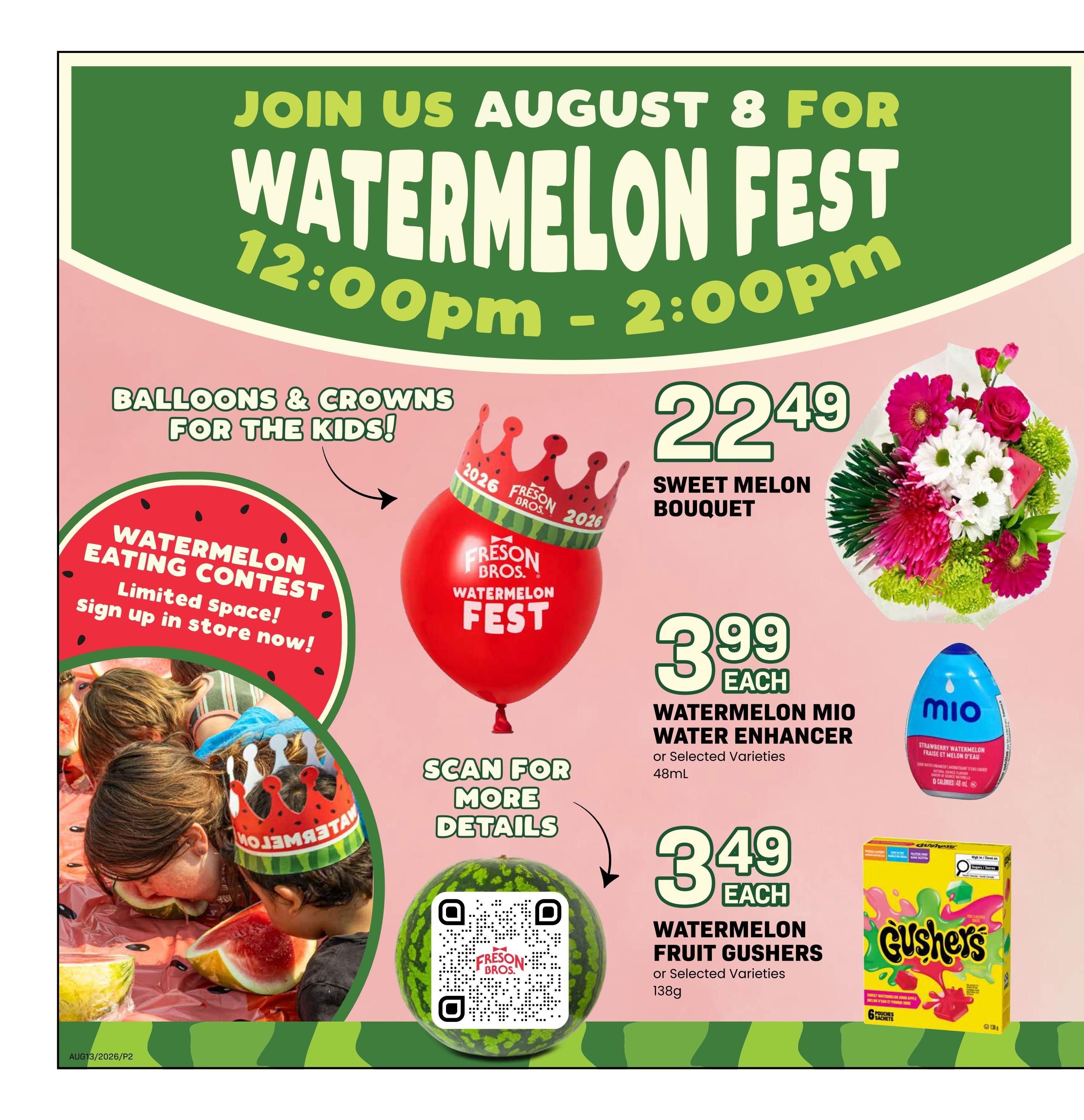 Freson Bros. Flyer August 7 to 13