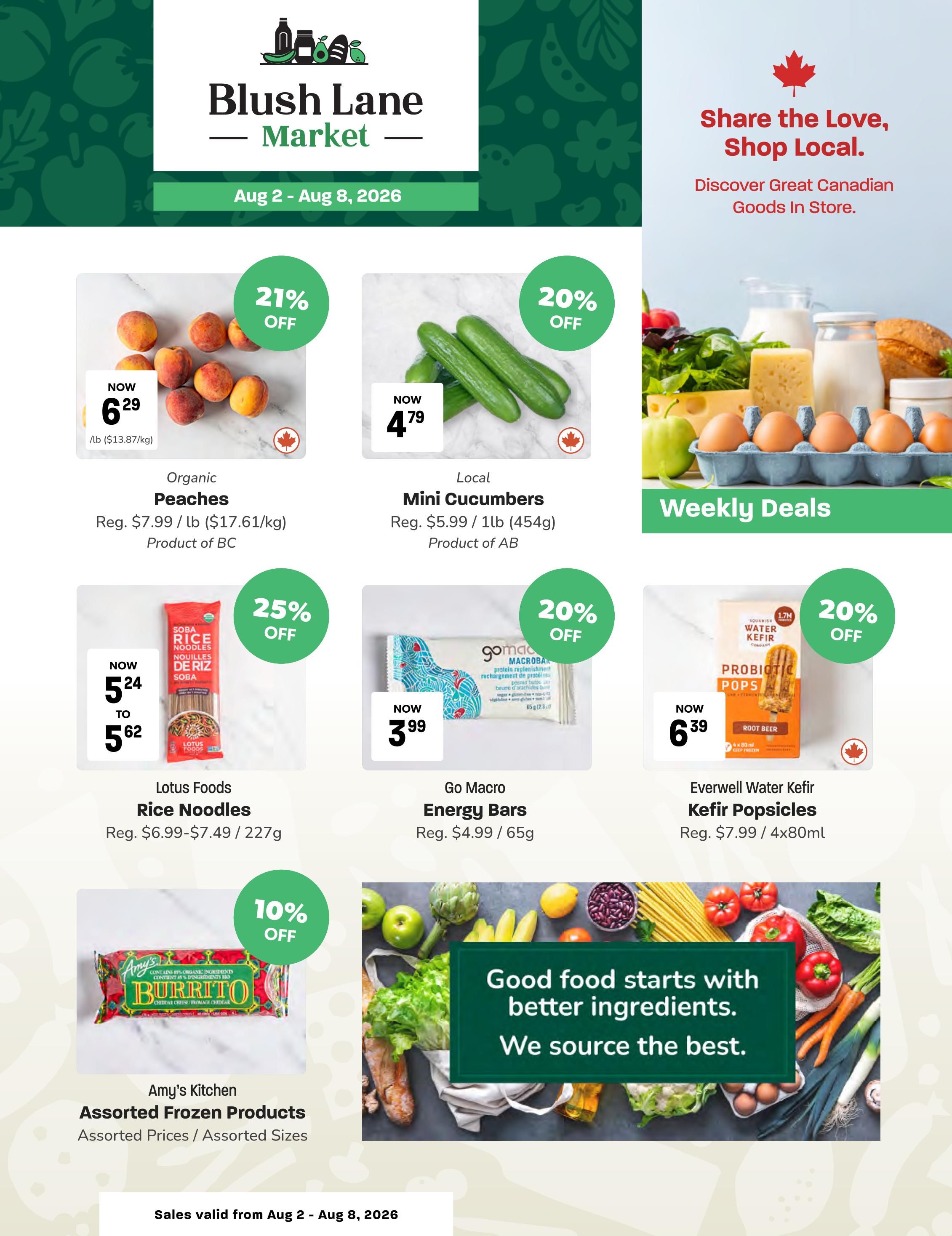 Blush Lane Organic Market Flyer August 2 to 8