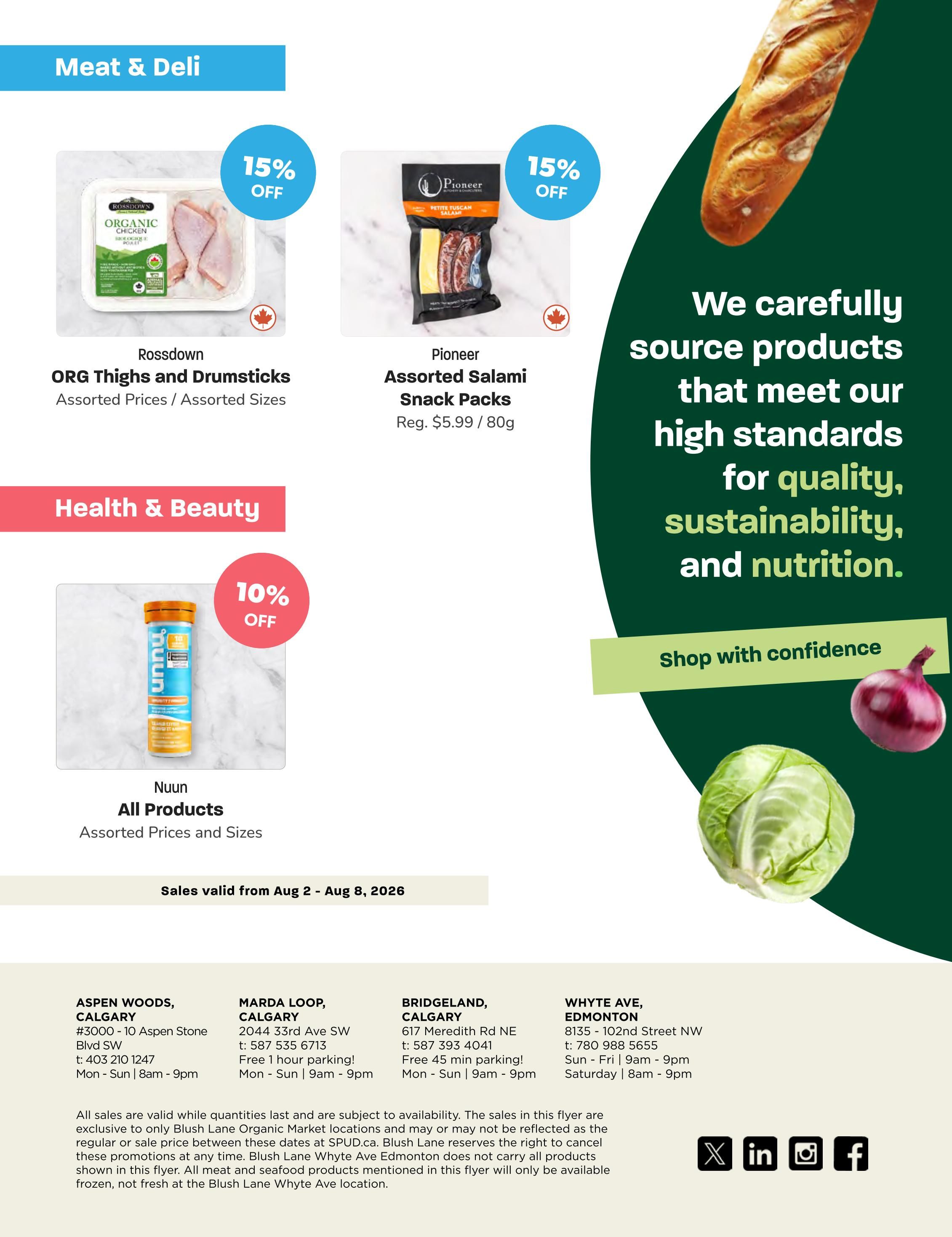 Blush Lane Organic Market Flyer August 2 to 8