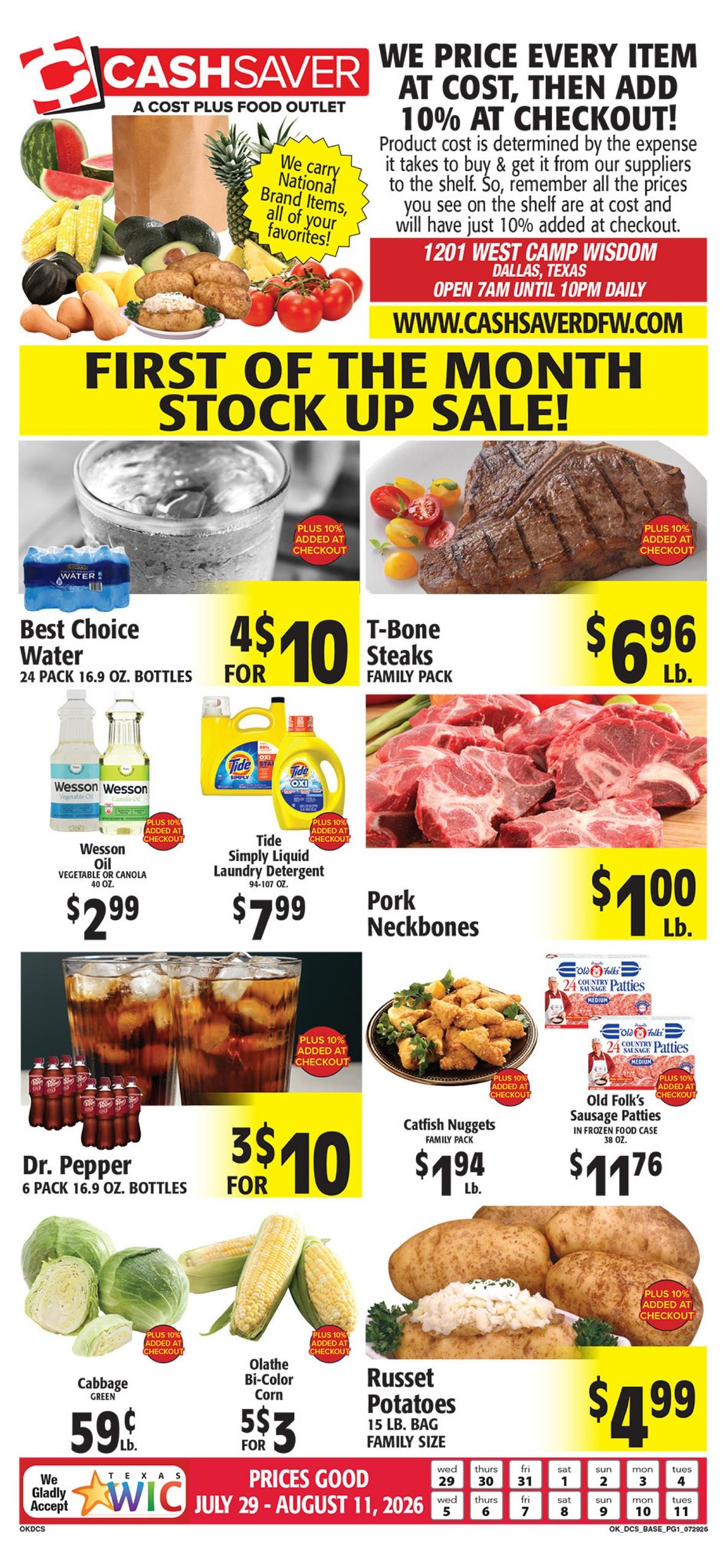 Cash Saver DFW Weekly Ad July 29 - August 11, 2026