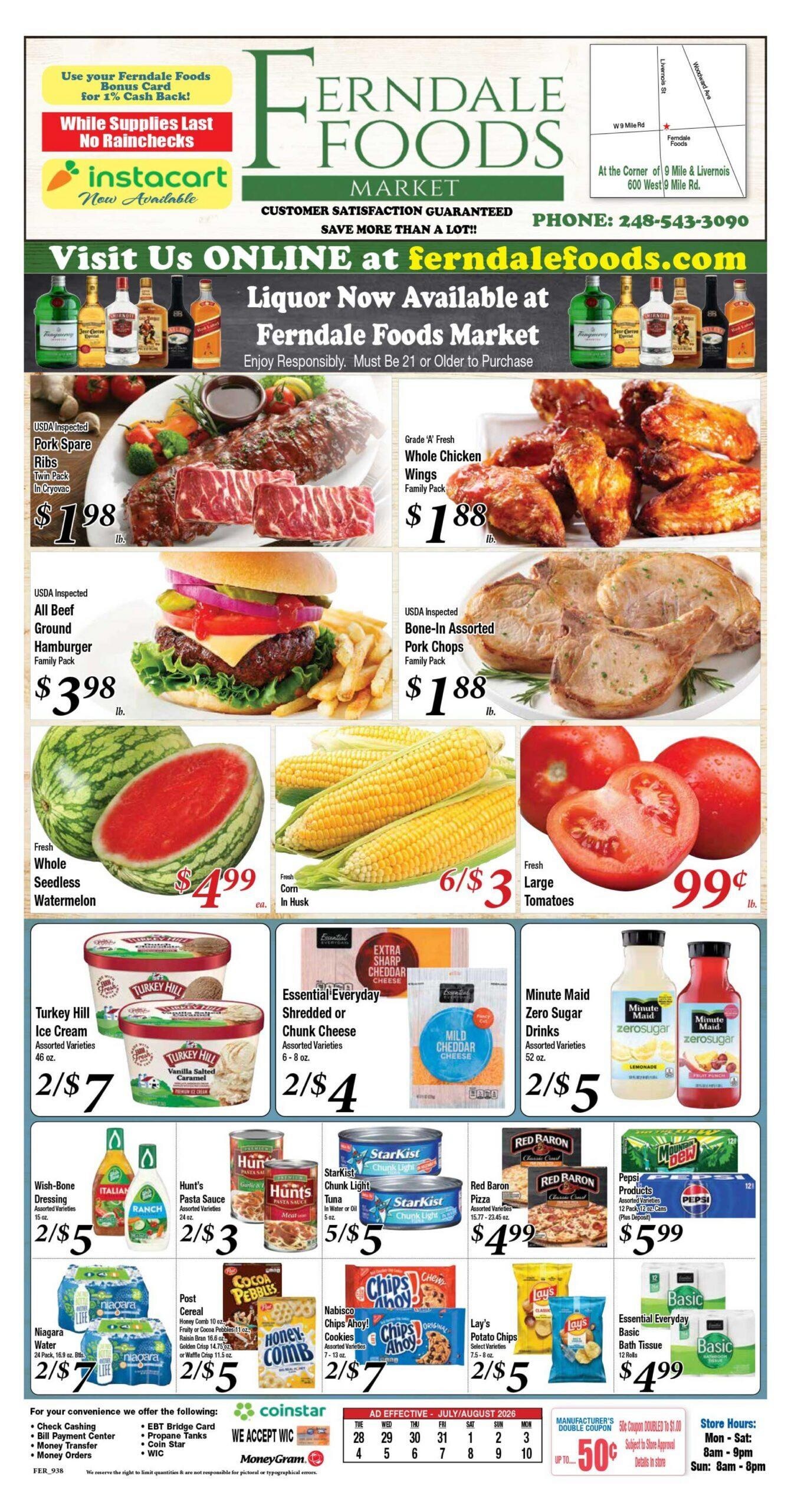 Ferndale Foods (Warren–Sterling Heights Area, MI) Weekly Ad July 28 - August 10, 2026