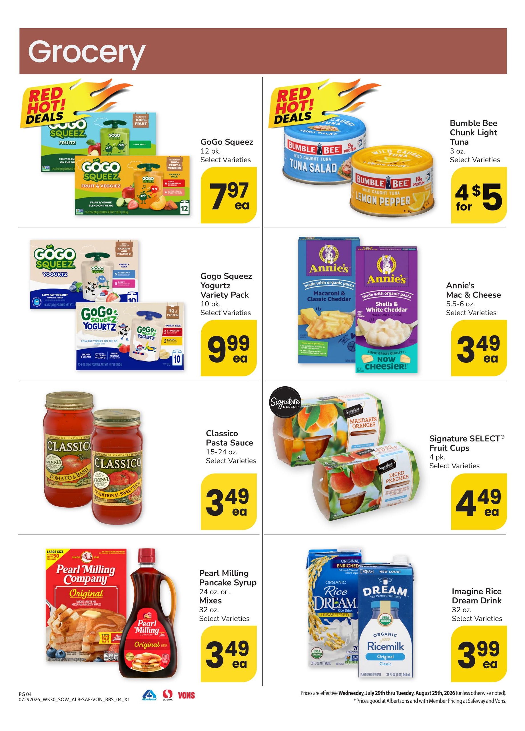 Safeway (AZ, NM, NV) Big Book of Savings Weekly Ad July 29 - August 25, 2026