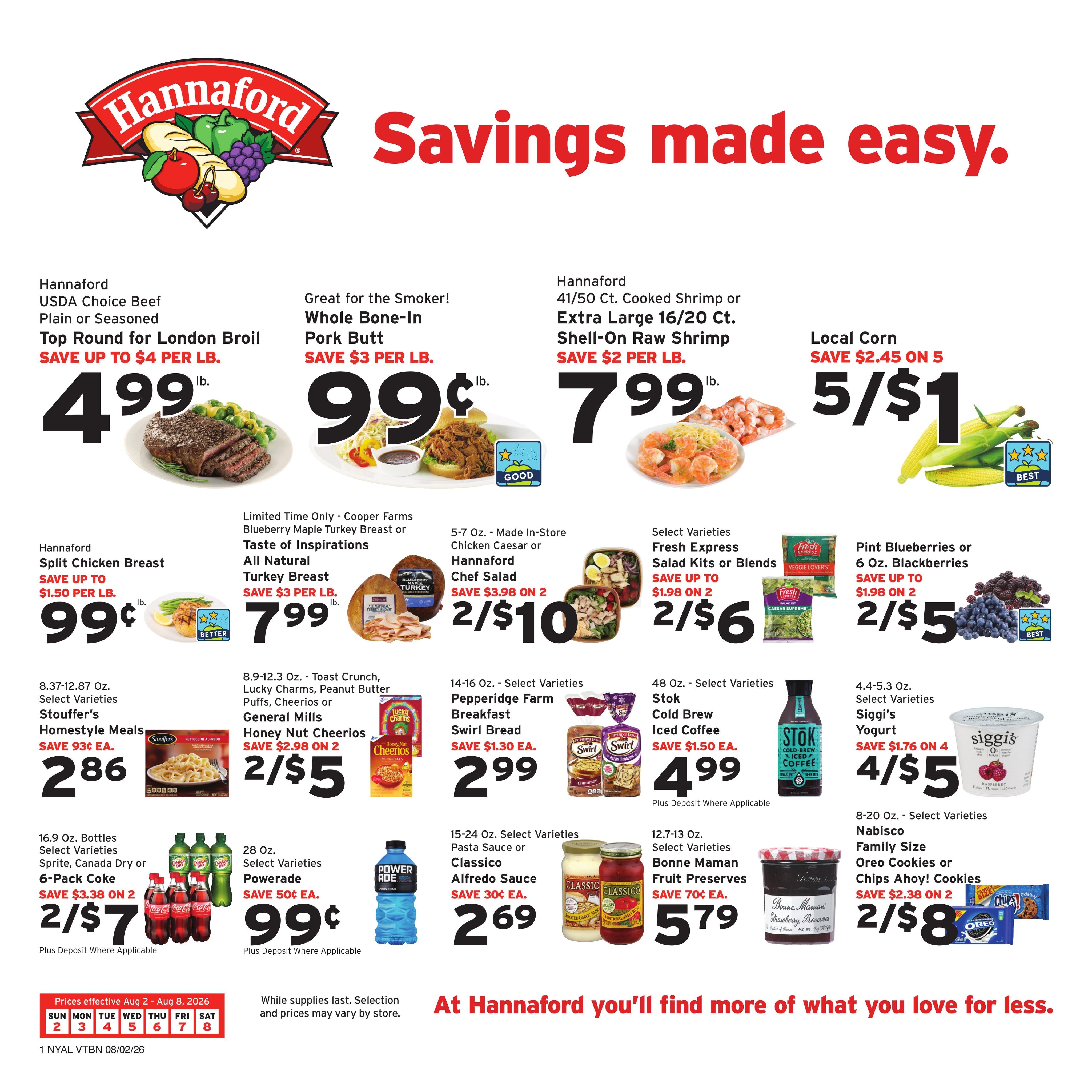 Hannaford Weekly Ad August 2 - 8, 2026