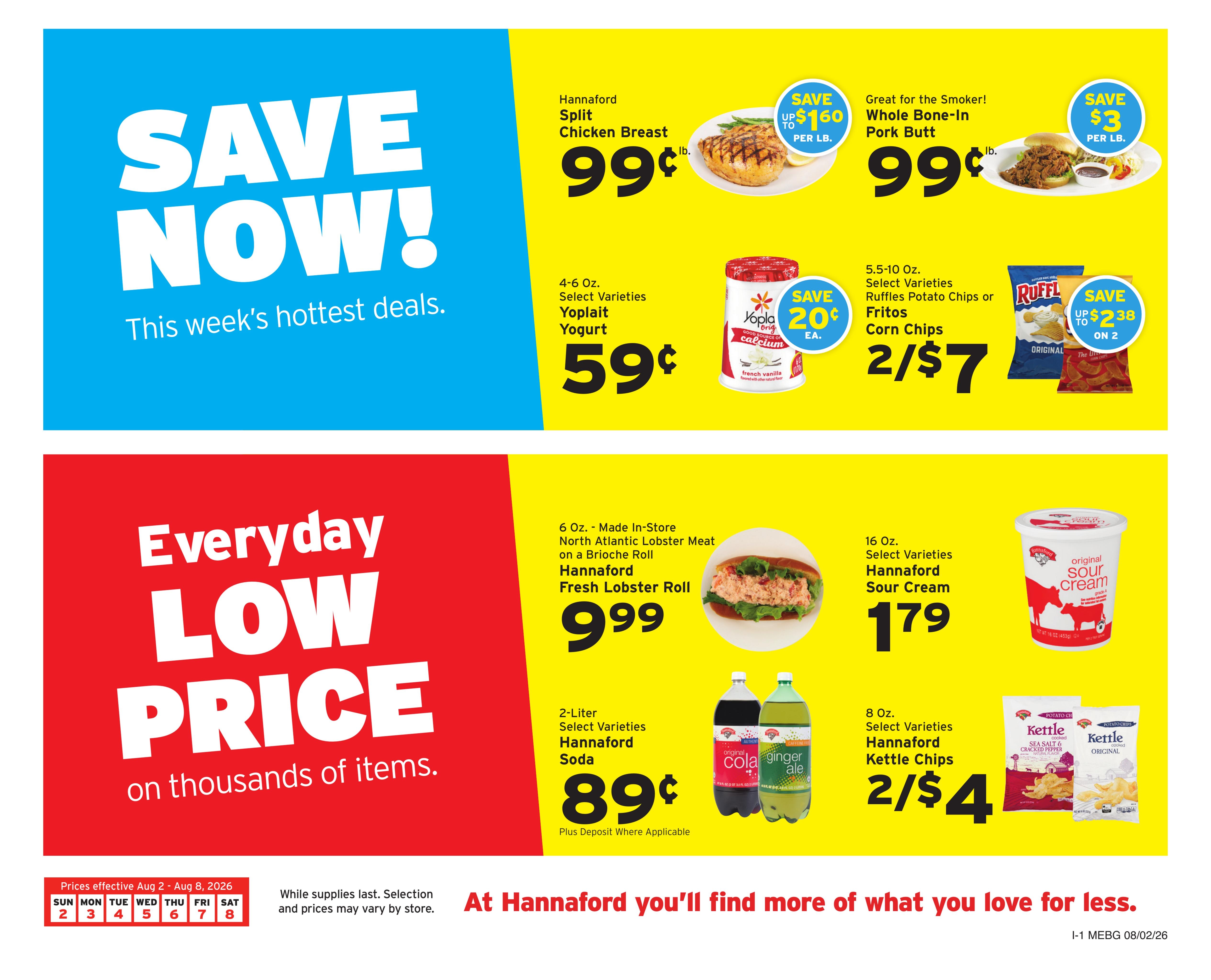 Hannaford (ME) Weekly Ad August 2 - 8, 2026