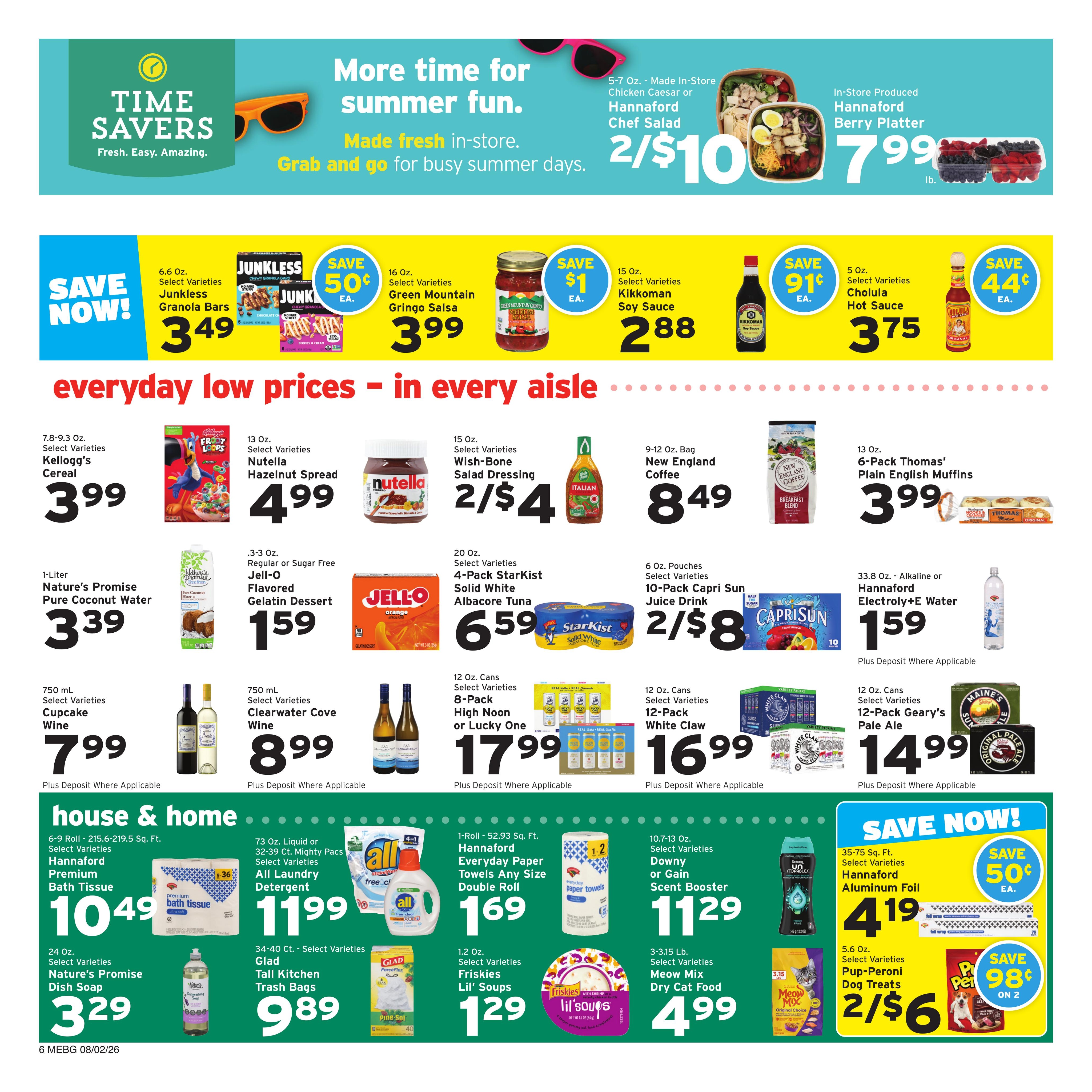 Hannaford (ME) Weekly Ad August 2 - 8, 2026