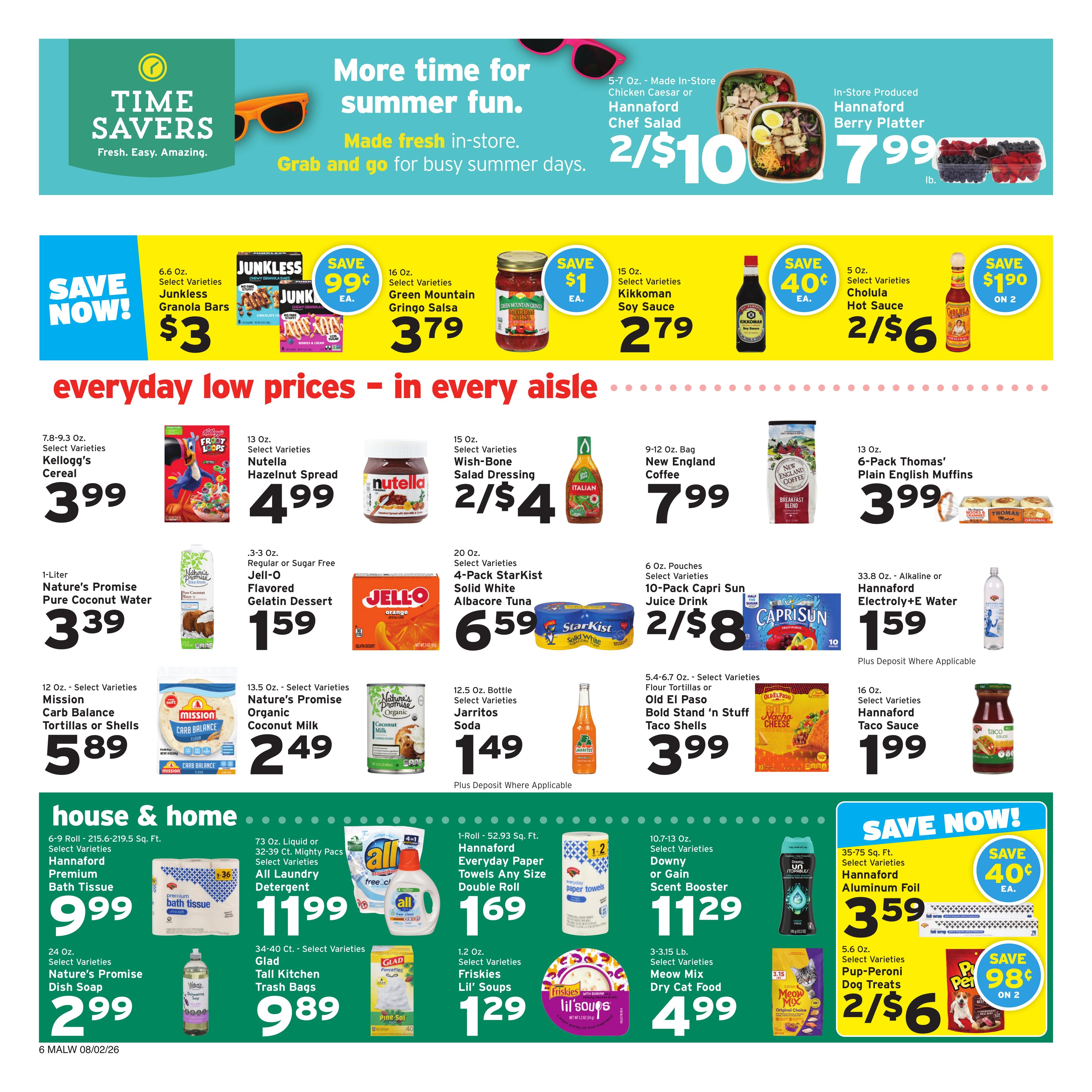 Hannaford (Cambridge–Lowell Area, MA) Weekly Ad August 2 - 8, 2026