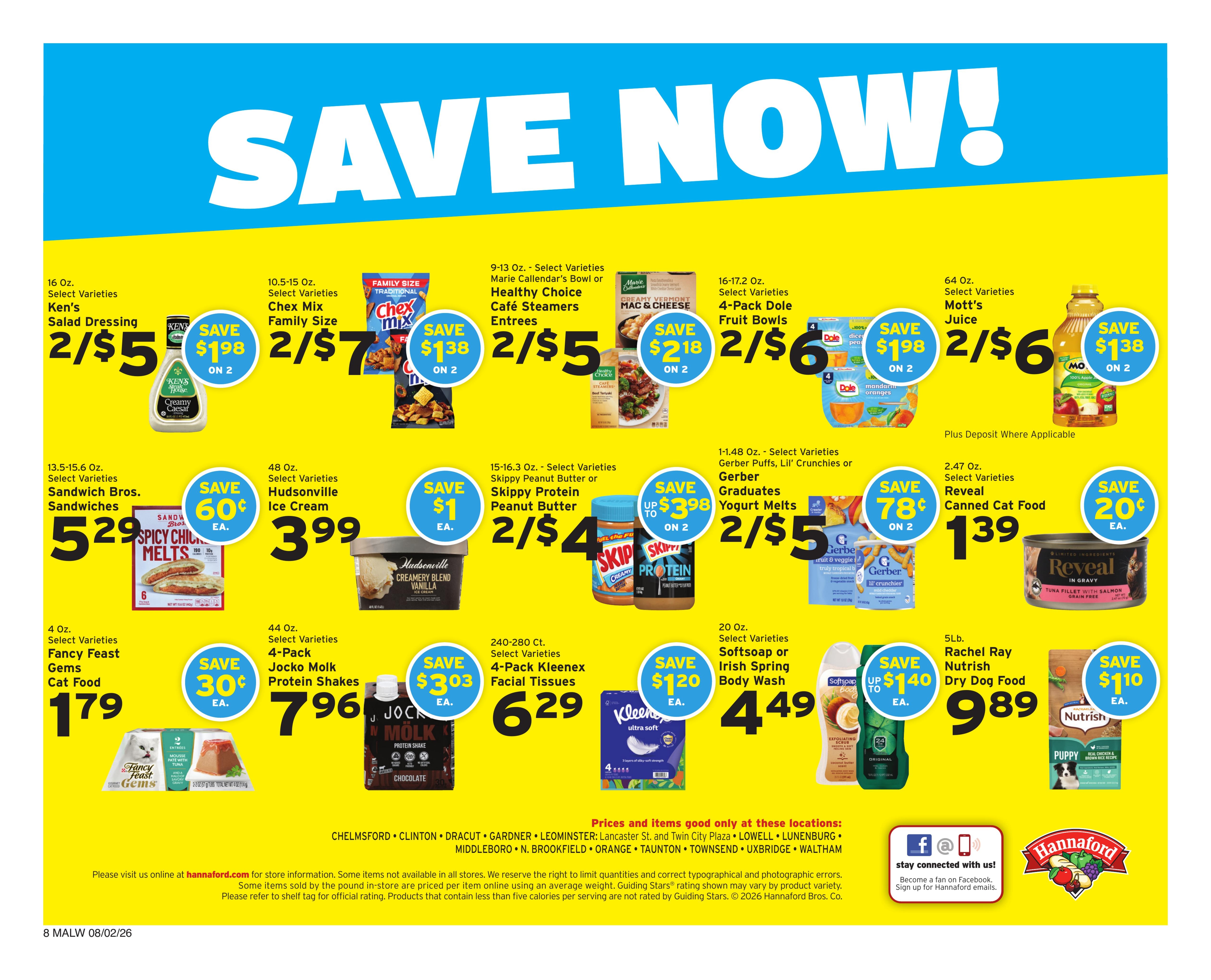 Hannaford (Cambridge–Lowell Area, MA) Weekly Ad August 2 - 8, 2026