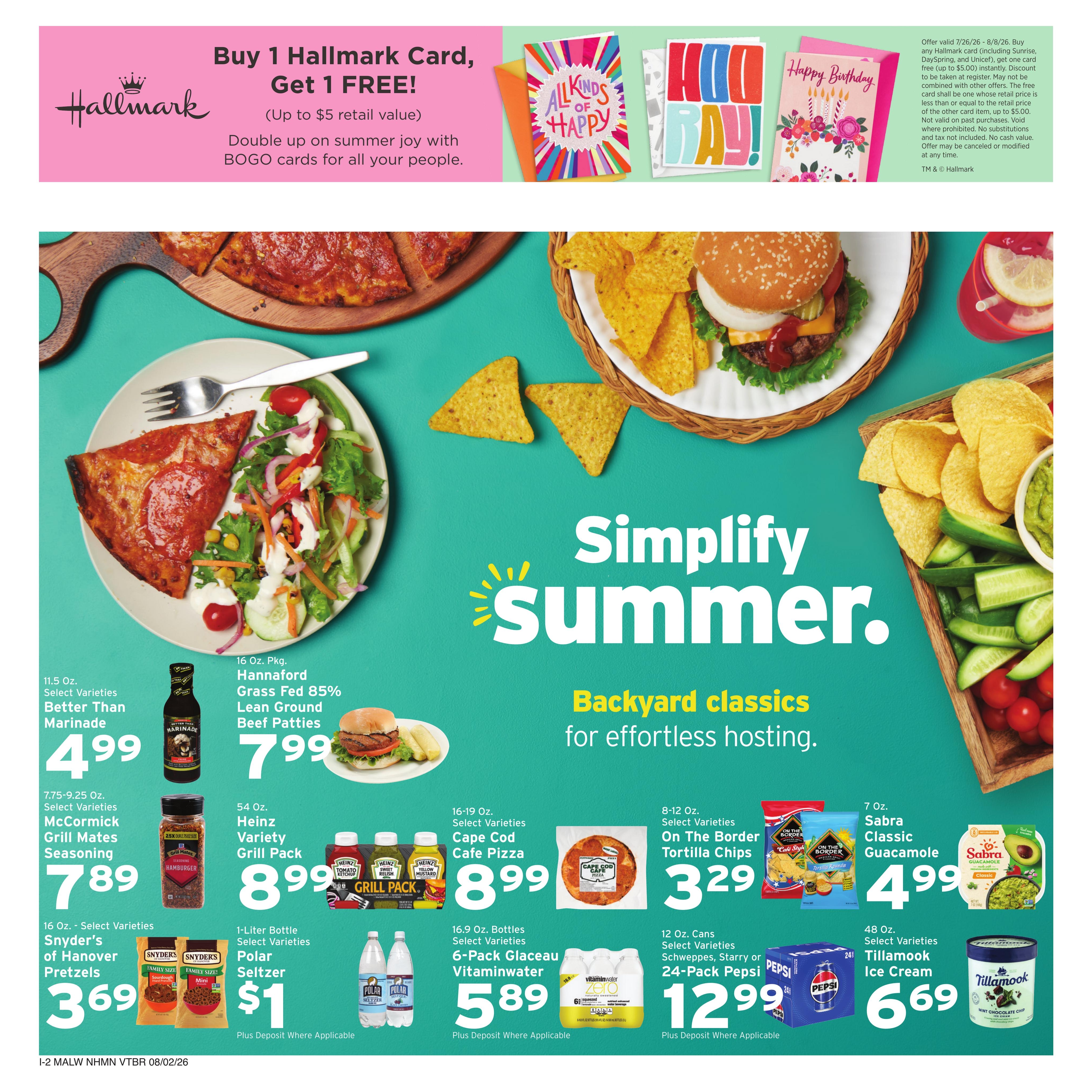 Hannaford (Cambridge–Lowell Area, MA) Weekly Ad August 2 - 8, 2026