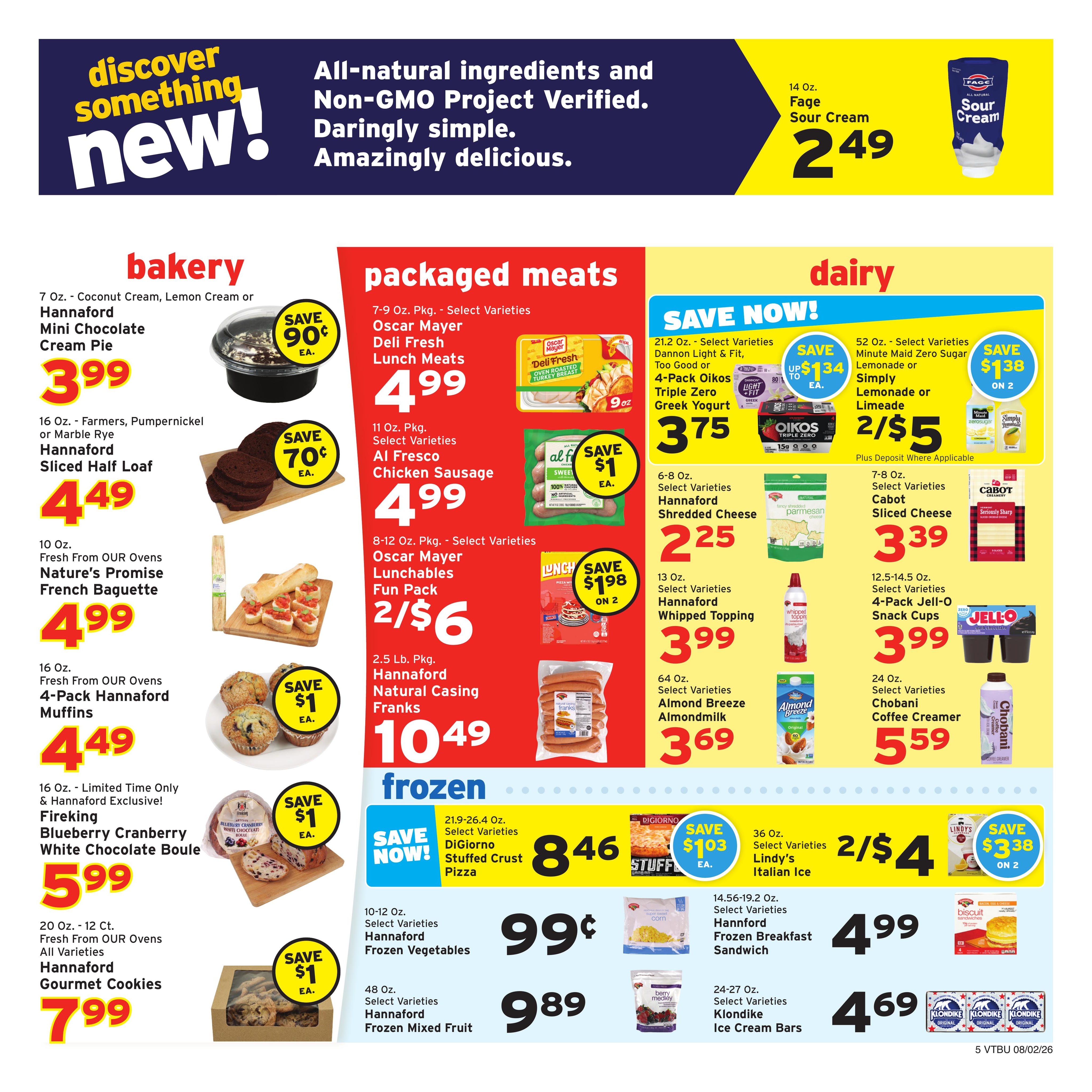 Hannaford (Montpelier–Rutland Area, VT) Weekly Ad August 2 - 8, 2026