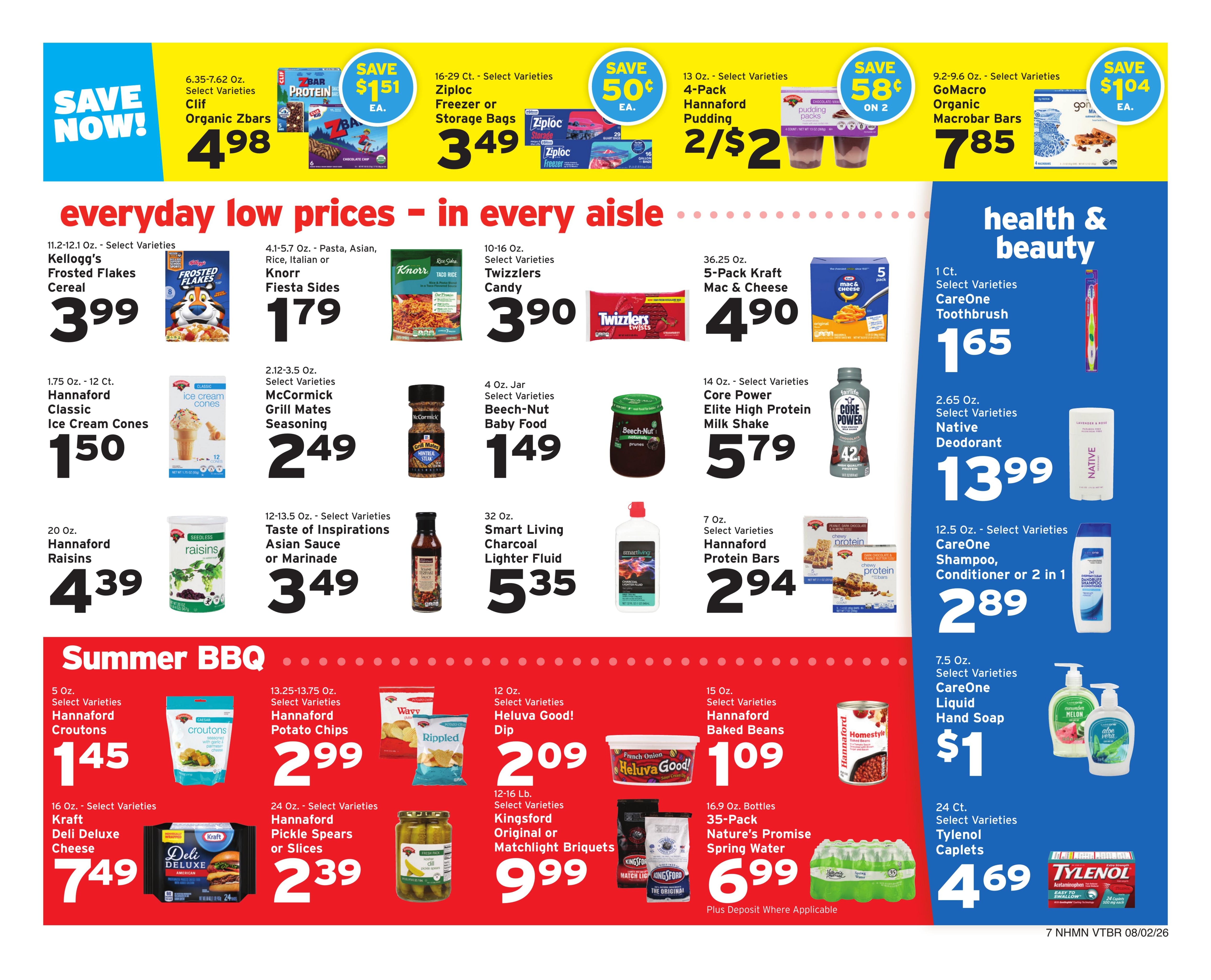 Hannaford (Manchester–Concord Area, ME–NH) Weekly Ad August 2 - 8, 2026