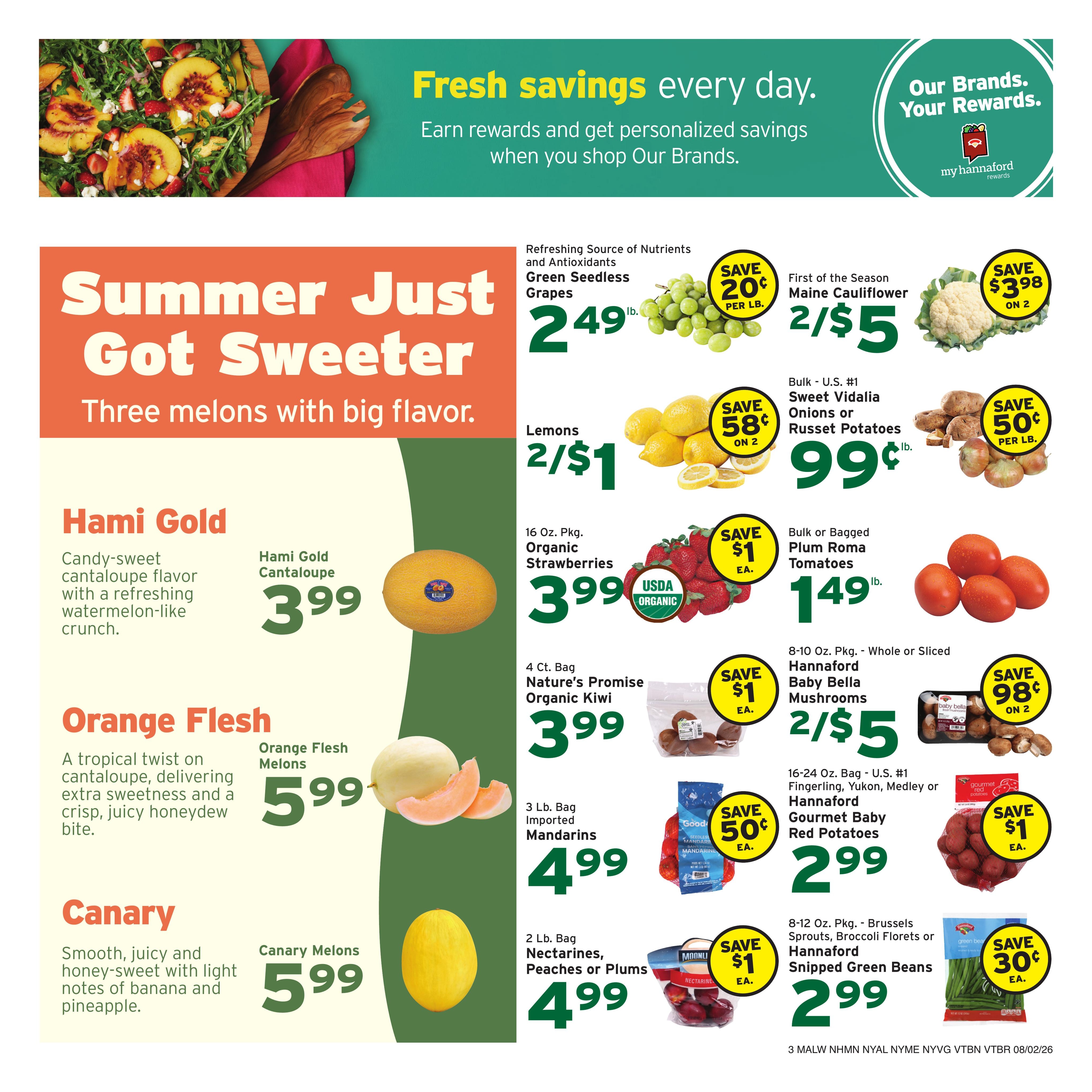 Hannaford (Manchester–Concord Area, ME–NH) Weekly Ad August 2 - 8, 2026