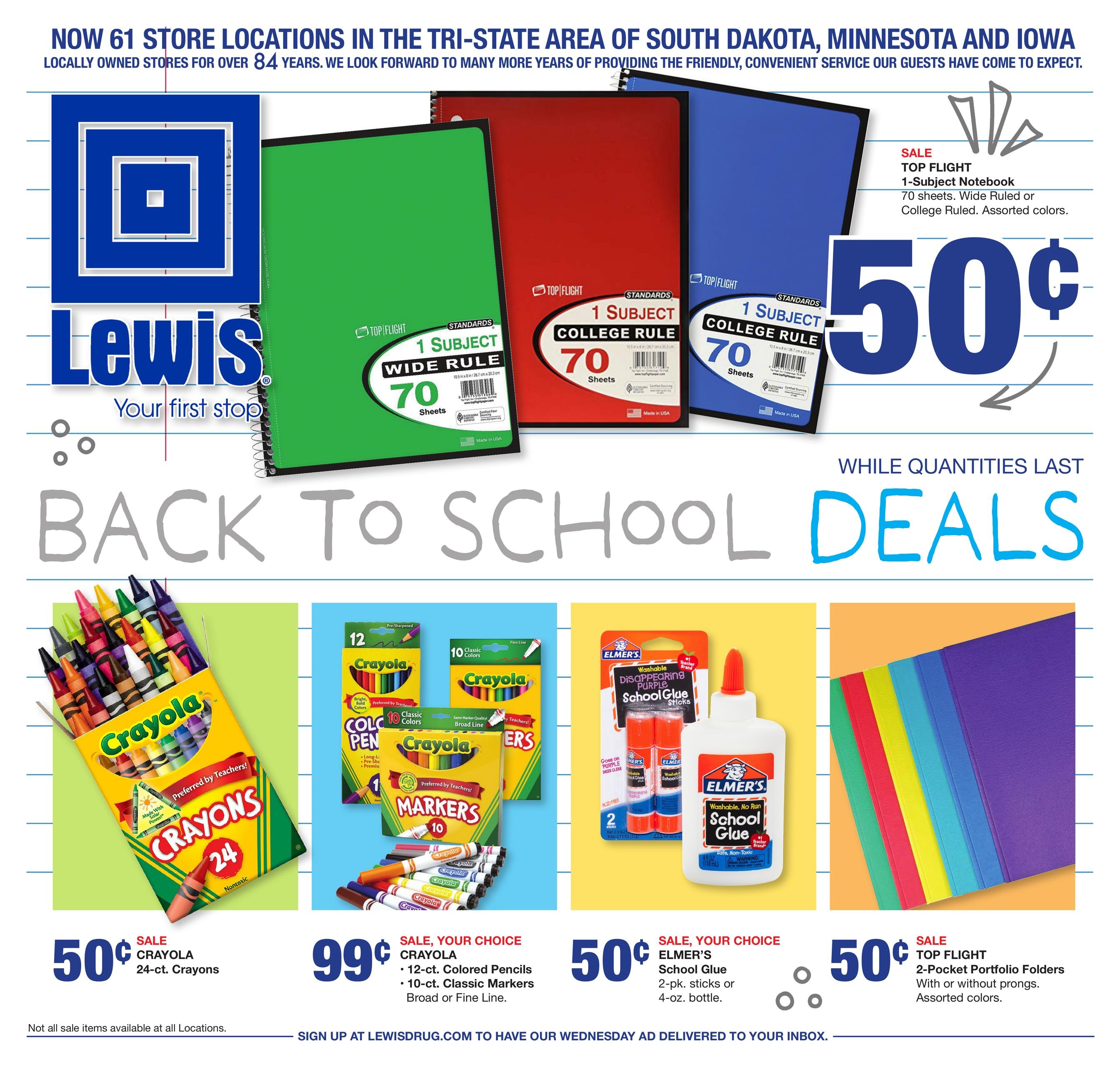 Lewis Drug Back To School Weekly Ad August 1 - 29, 2026
