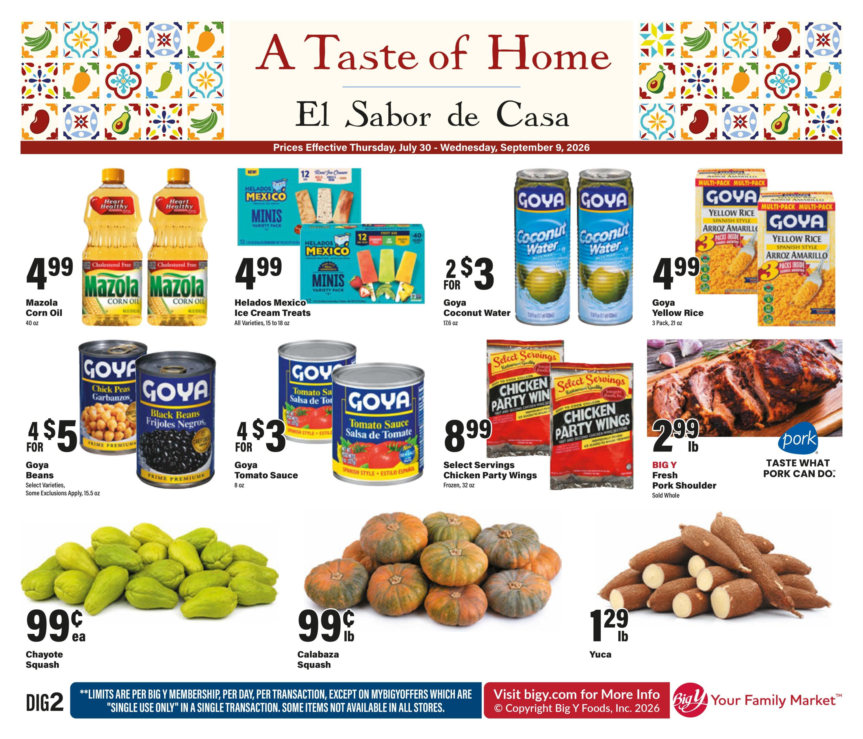 Big Y (CT, MA, NY) A Taste of Home Weekly Ad July 30 - September 9, 2026