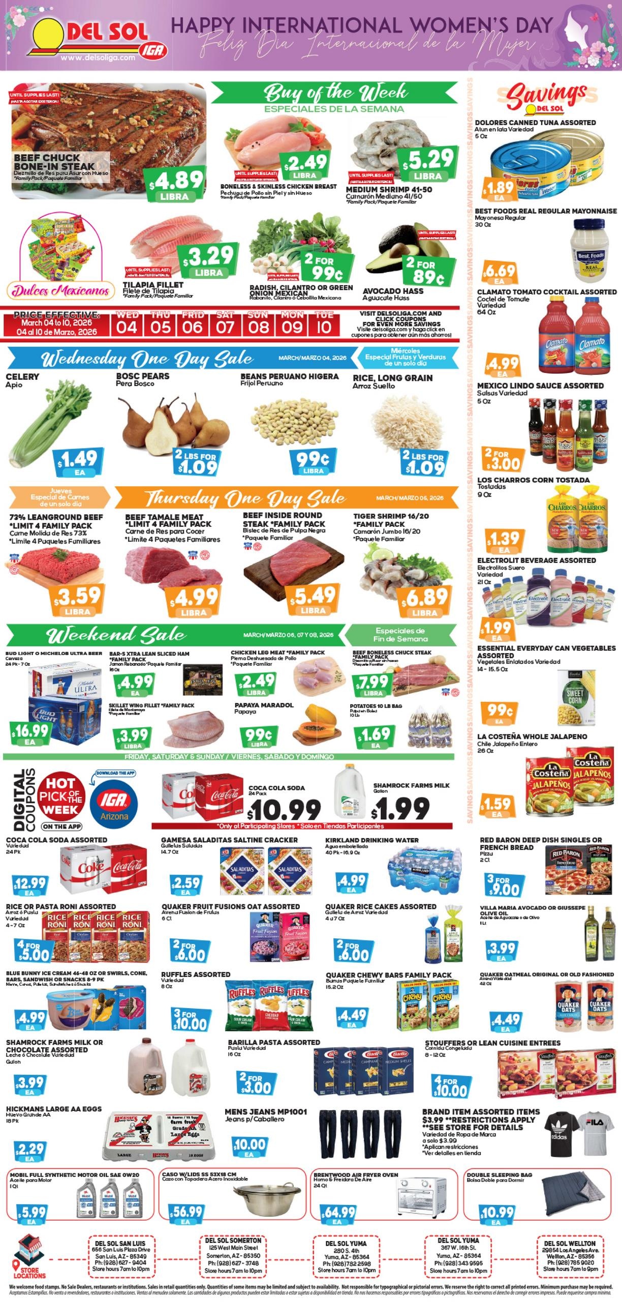 Del Sol IGA Weekly Ad April 3 - October 3, 2026