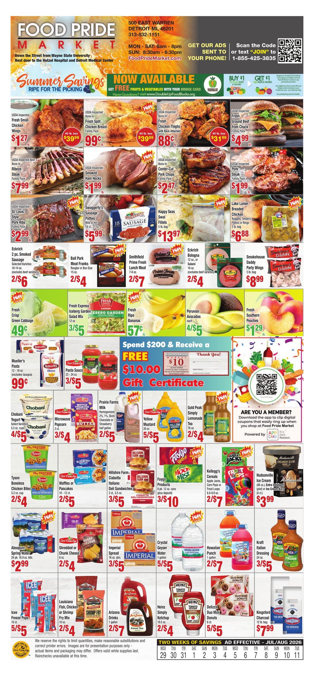 Food Pride Market Weekly Ad July 29 - August 11, 2026