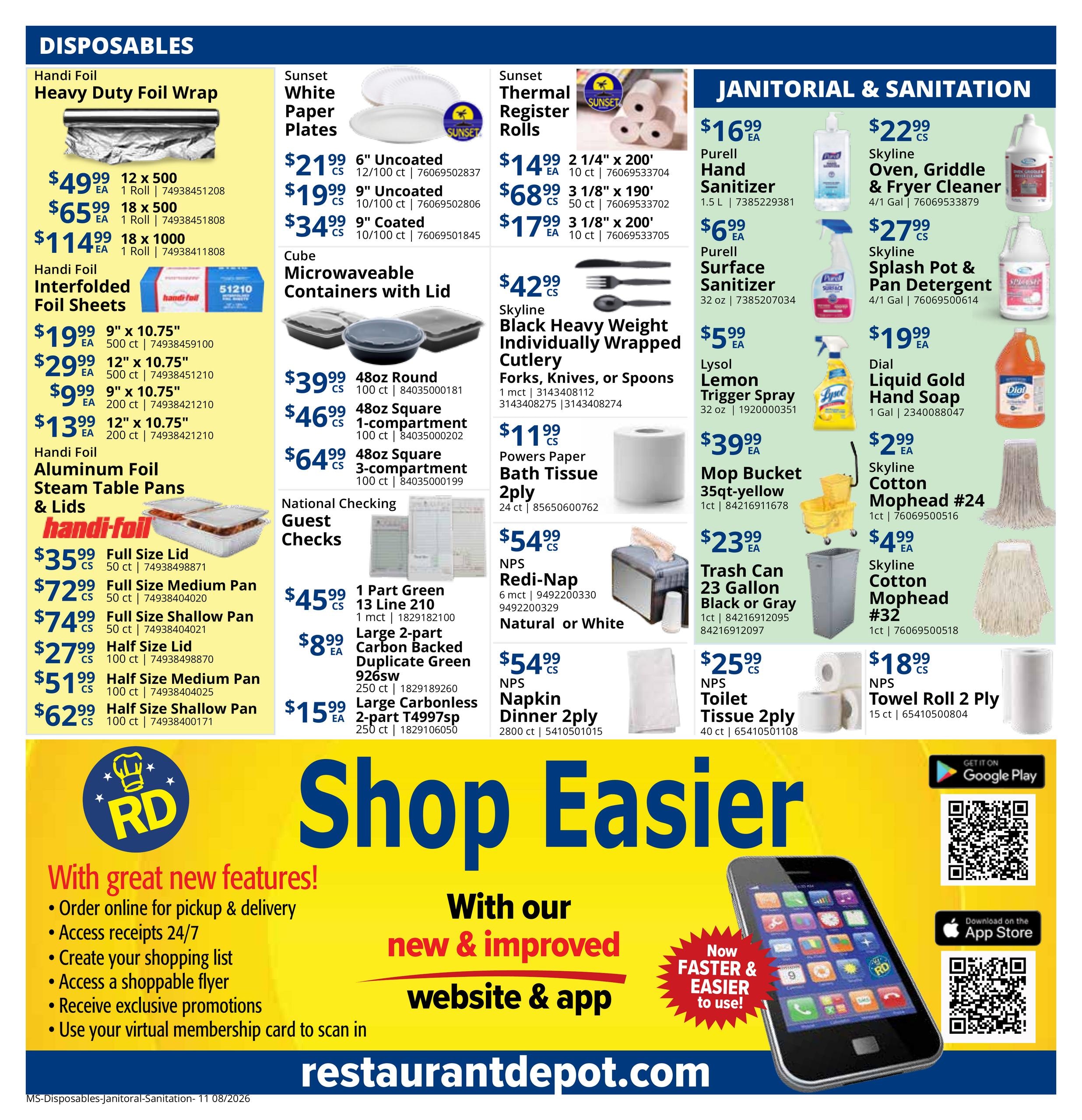 Restaurant Depot Weekly Ad August 1 - 31, 2026