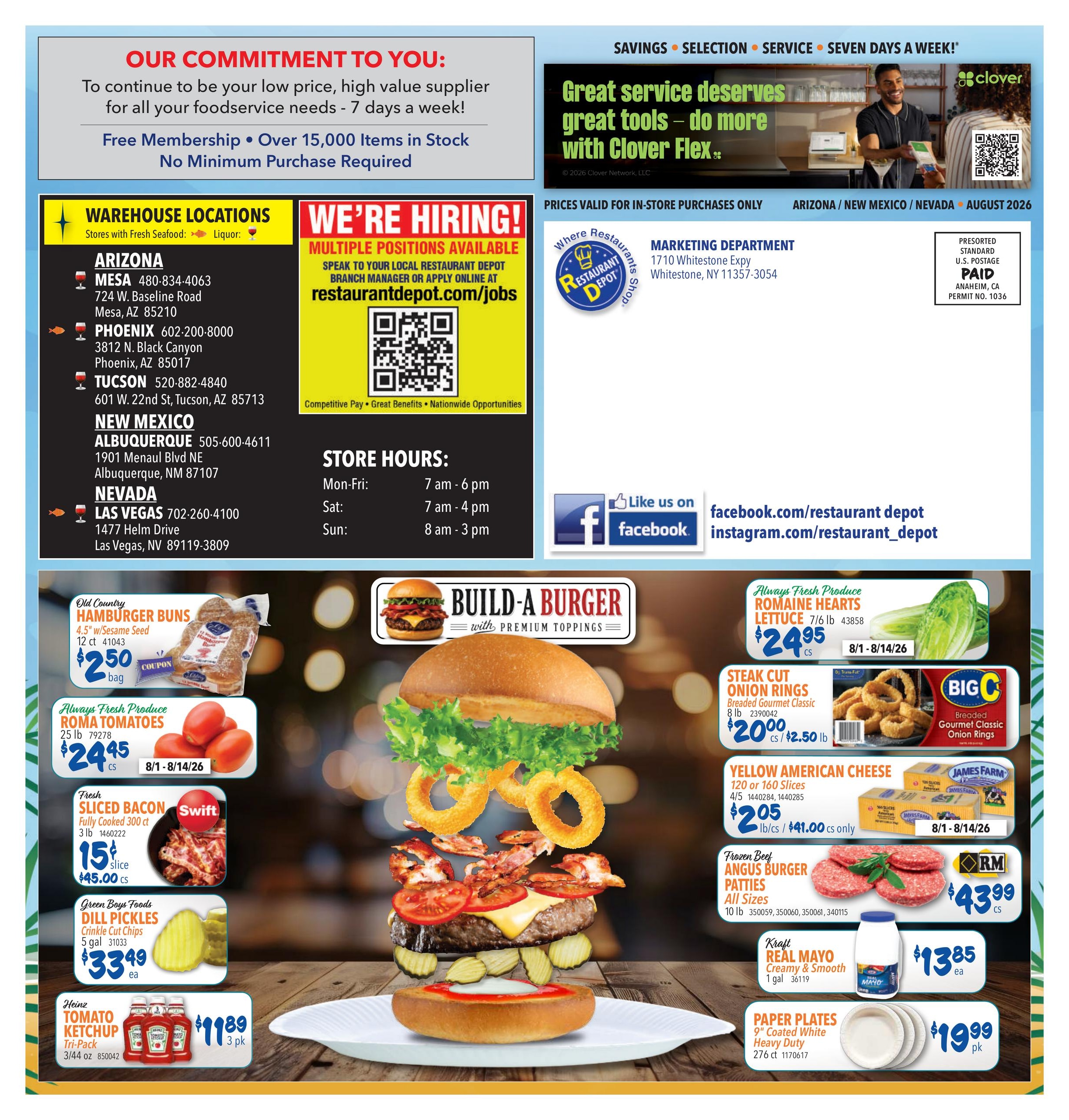 Restaurant Depot (AZ, NV) Weekly Ad August 1 - 31, 2026