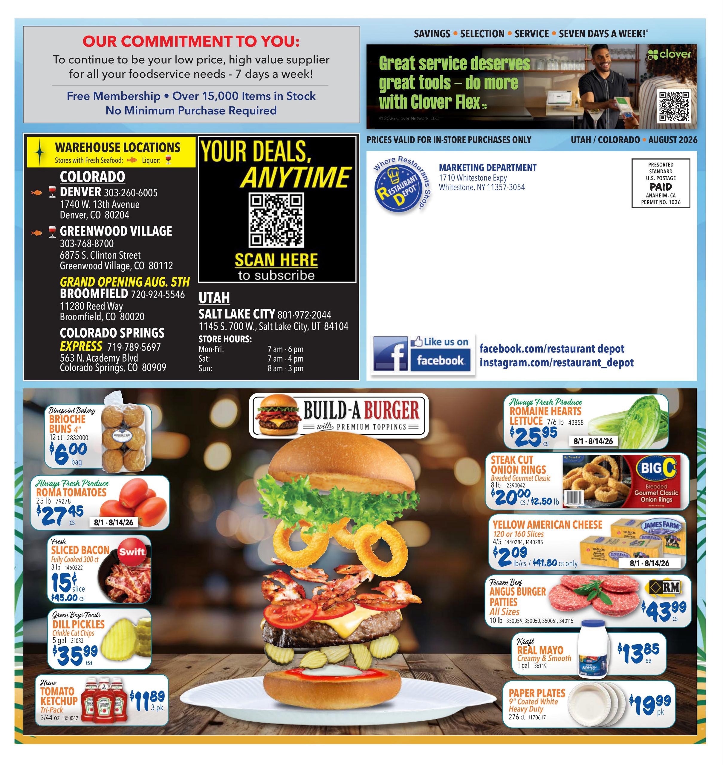 Restaurant Depot (CO, UT) Weekly Ad August 1 - 31, 2026