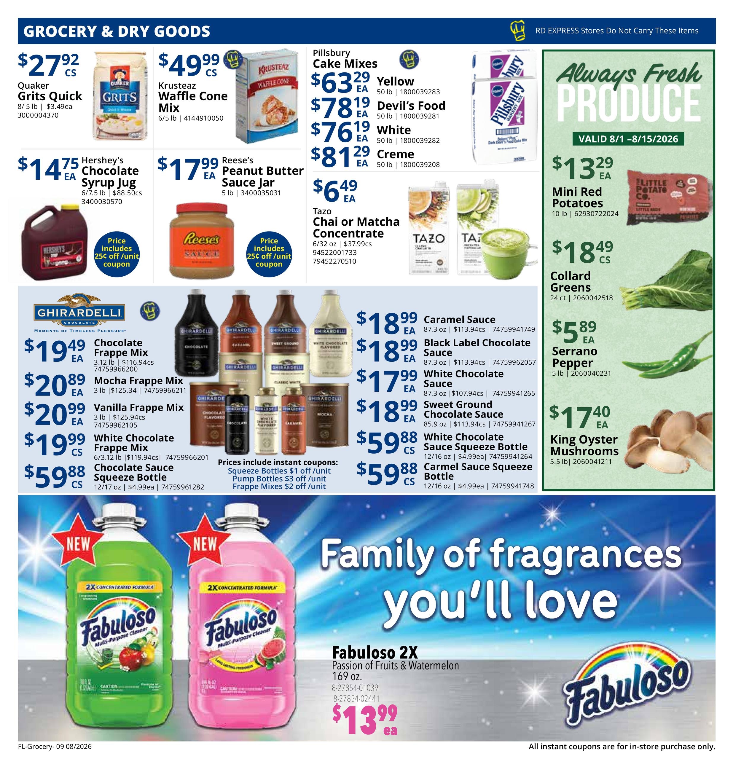 Restaurant Depot (FL) Weekly Ad August 1 - 31, 2026