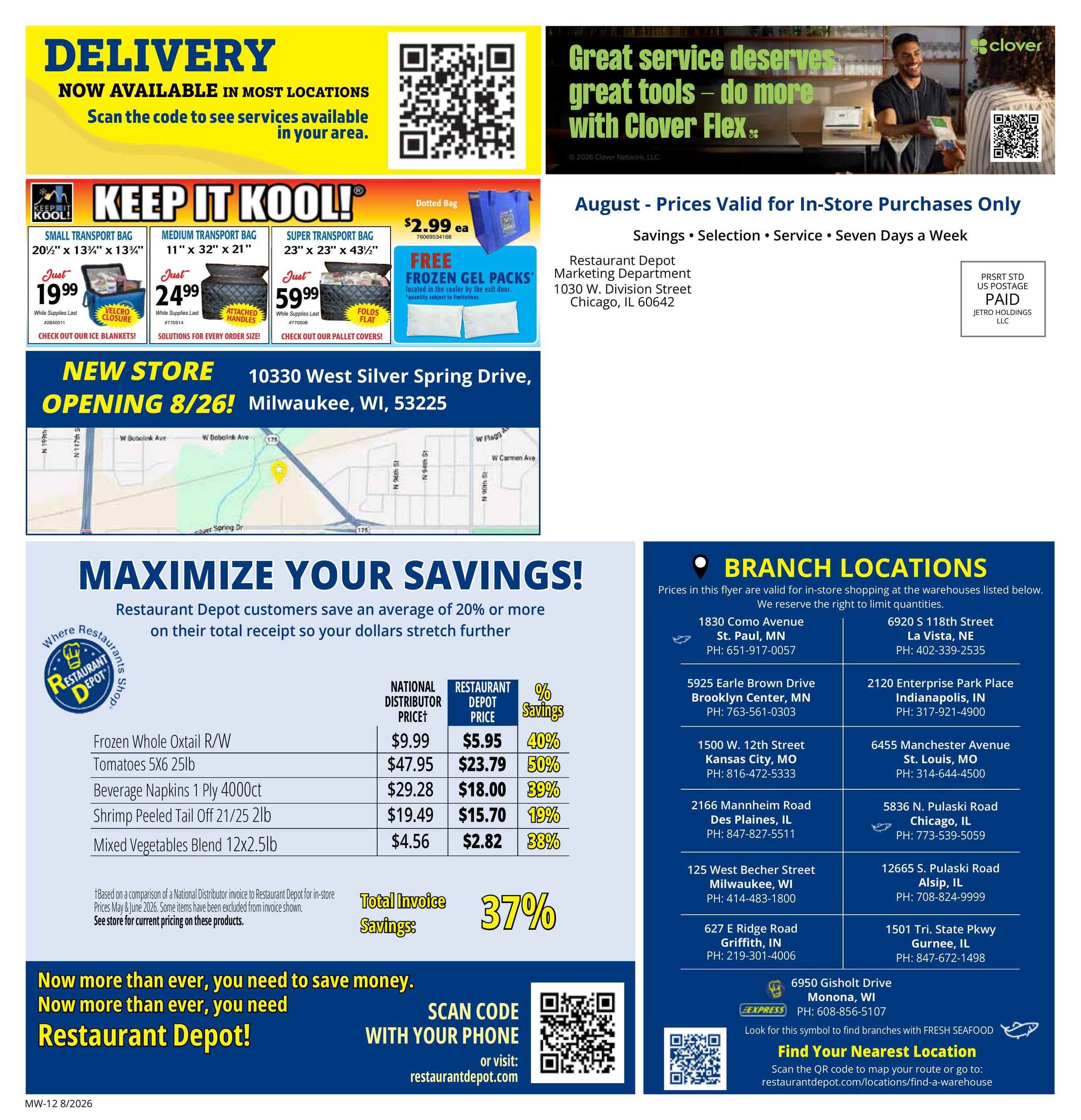 Restaurant Depot (IL, IN, KS, MN, MO, WI) Weekly Ad August 1 - 31, 2026