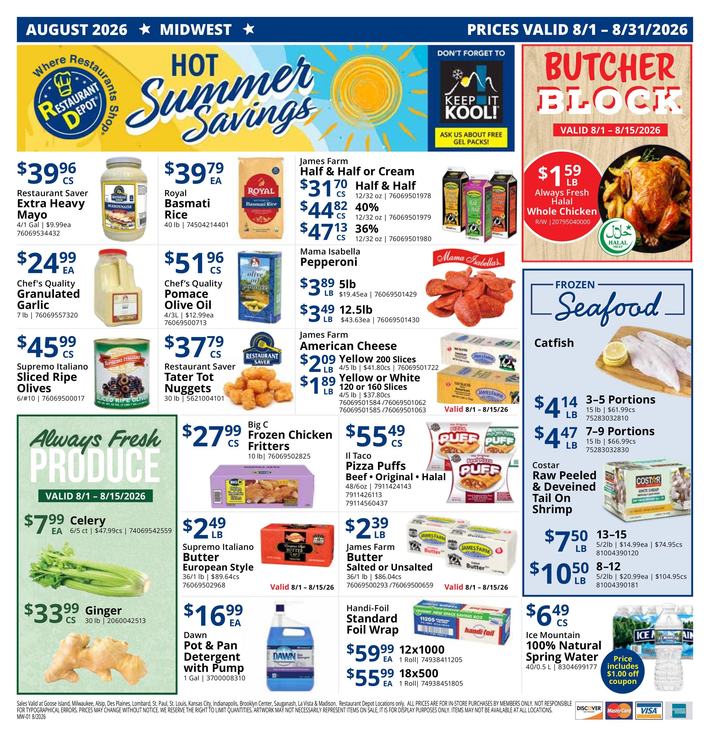 Restaurant Depot (Chicago–Wheaton Area, IL) Weekly Ad August 1 - 31, 2026